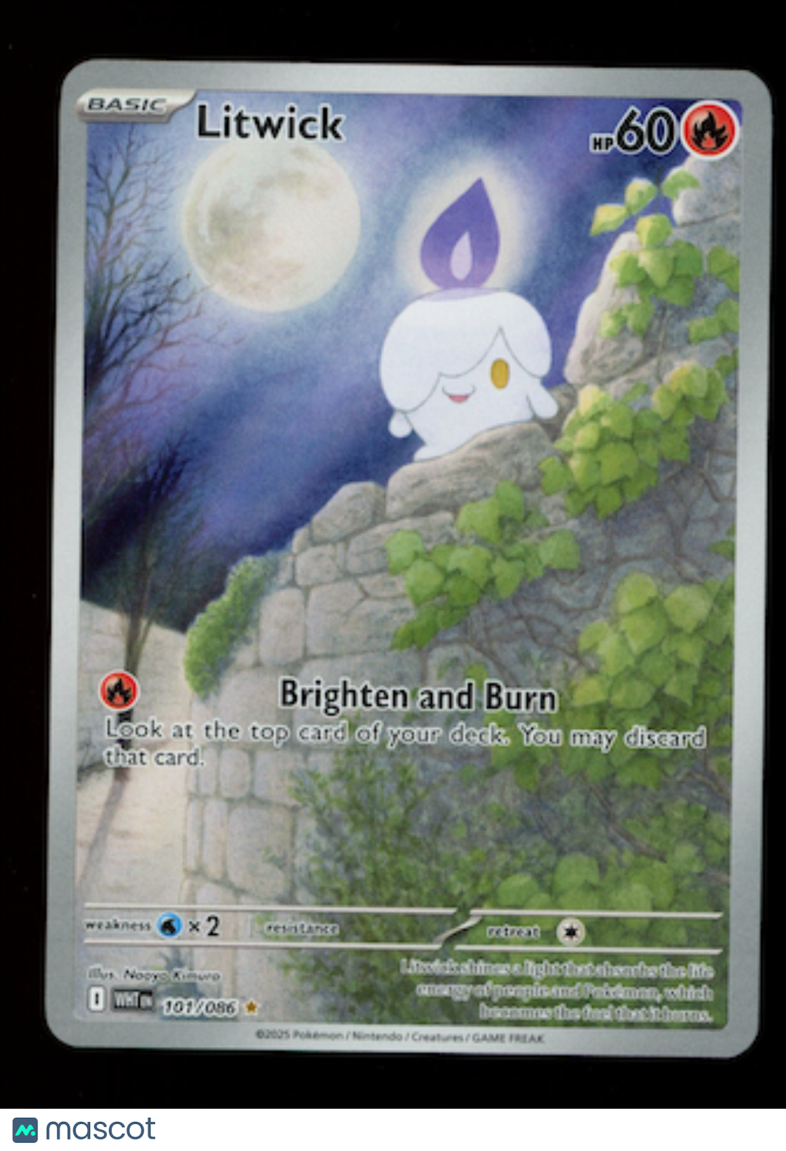 LITWICK 2025 Pokemon Scarlet & Violet White Flare #101/86 Illustration Rare
