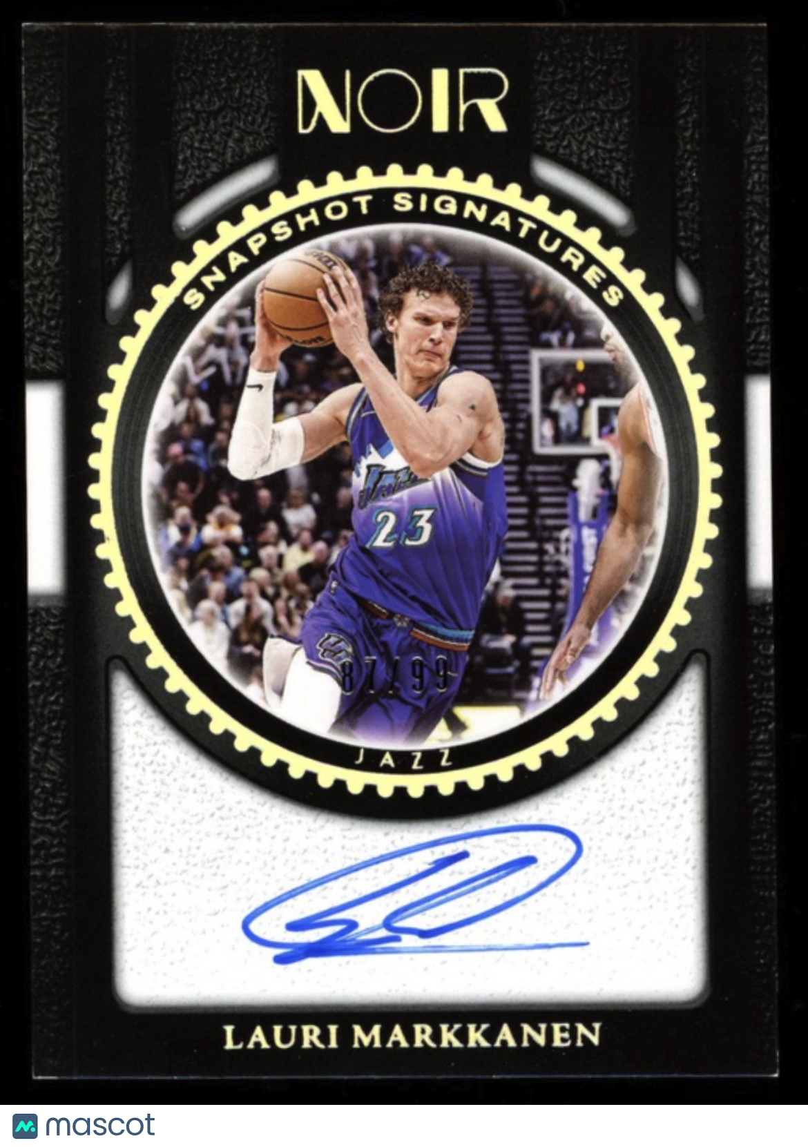LAURI MARKKANEN 2023-24 Panini Noir Snapshot Signatures Auto #SS-LMK Jazz