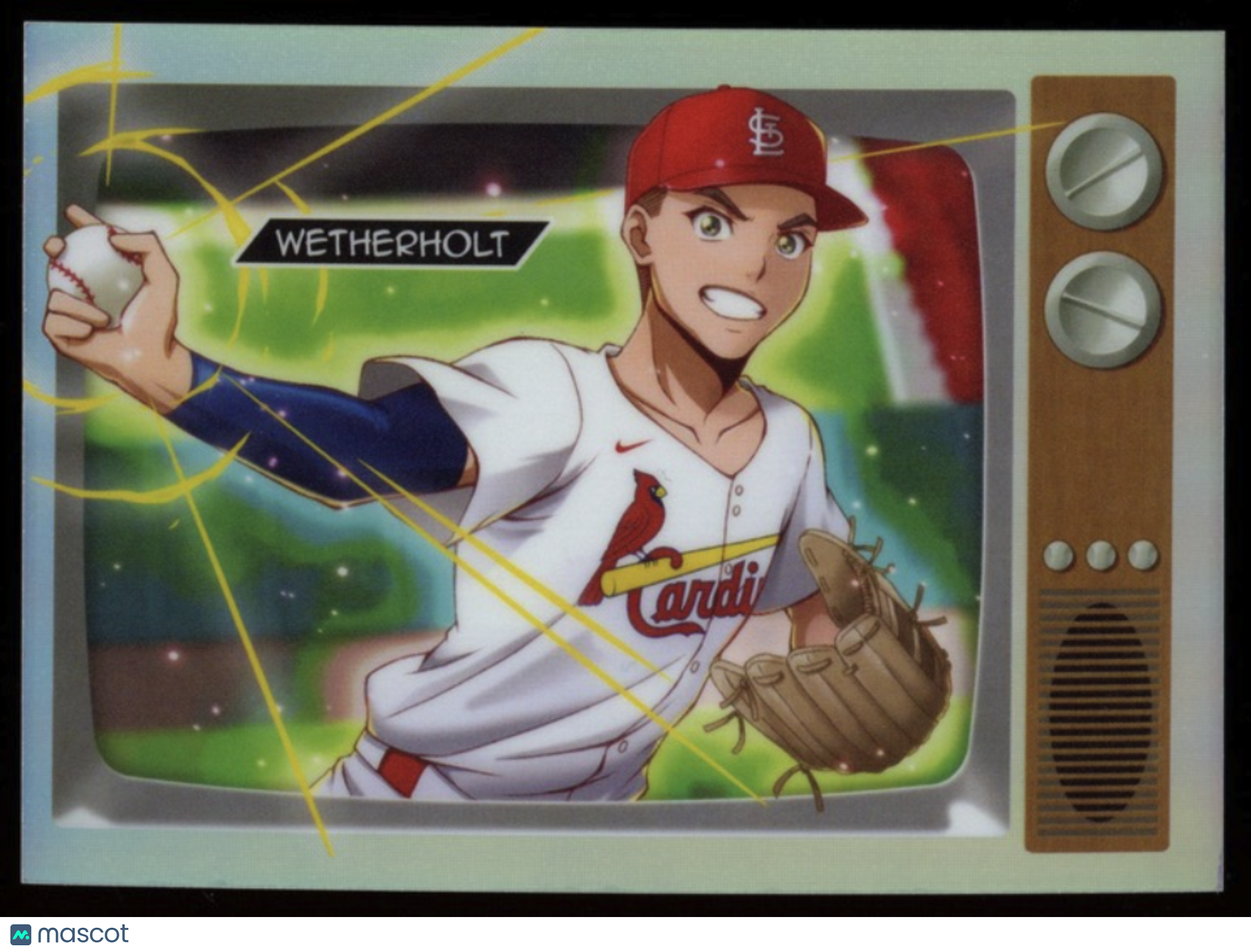 JJ WETHERHOLT 2025 Bowman Chrome Anime Case Hit SSP #BA-9 Cardinals