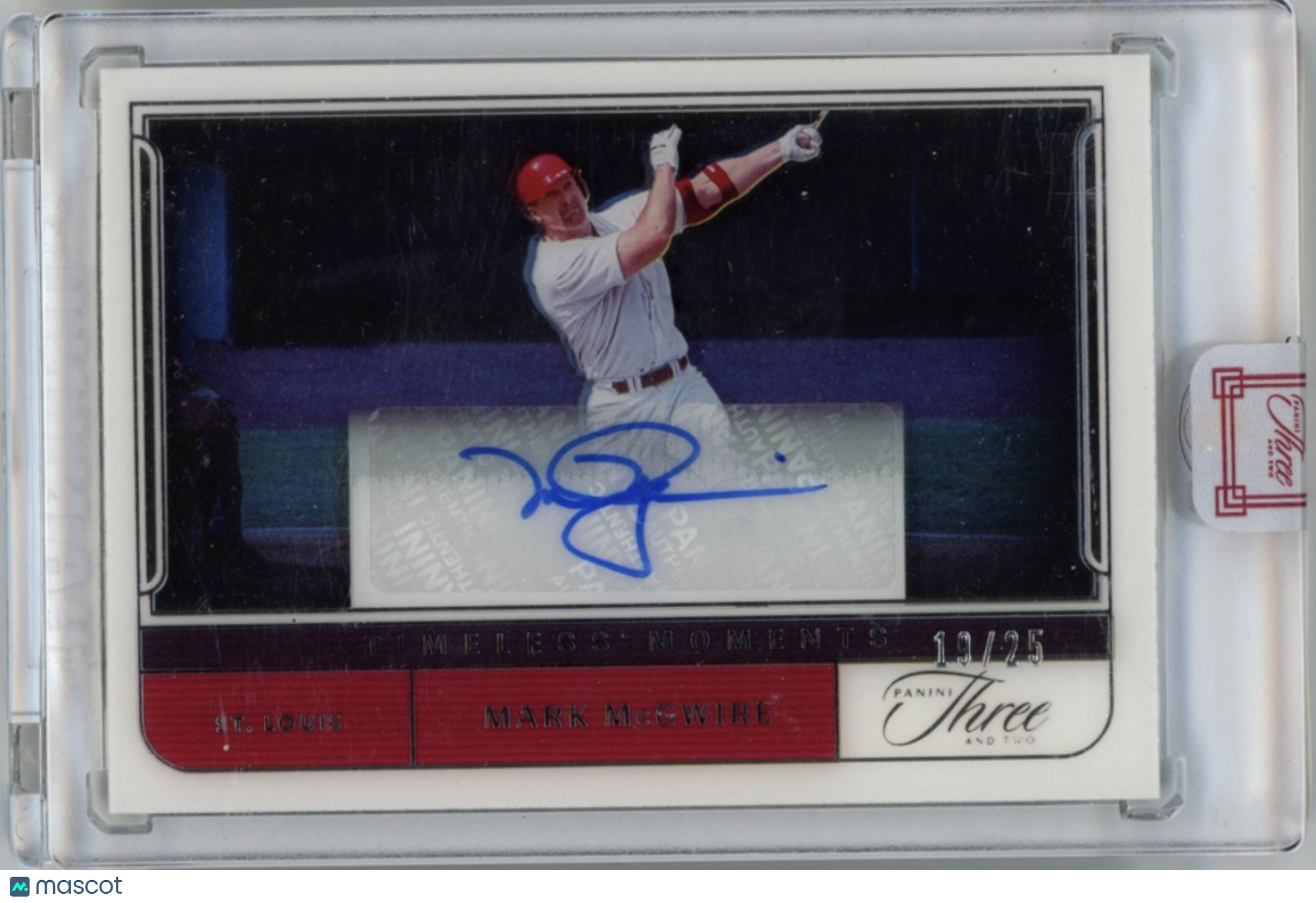 MARK MCGWIRE 2022 Panini Three and Two Timeless Moments Auto /25 #TMA-MM
