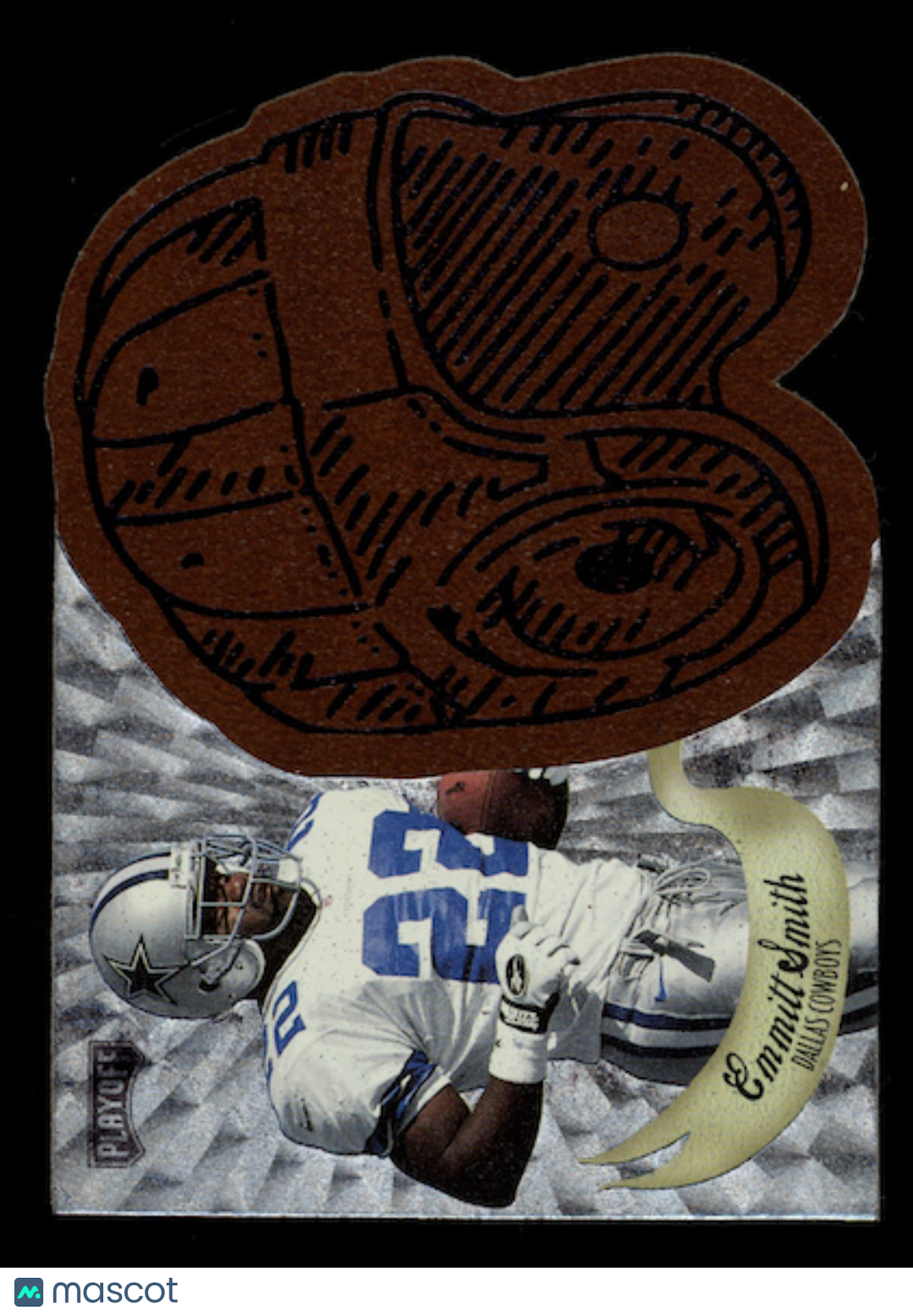 EMMITT SMITH 1997 Playoff Contenders Leather Helmet Die-Cut #22 Cowboys