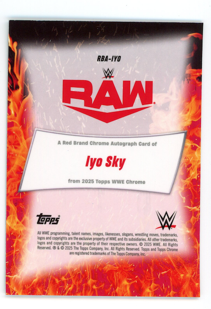 IYO SKY 2025 Topps WWE Chrome Red Brand Auto Geometric Refractor #RBA-IYO