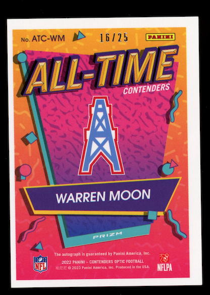 WARREN MOON 2022 Panini Contenders Optic All-Time Auto Orange Prizm /25 #ATC-WM