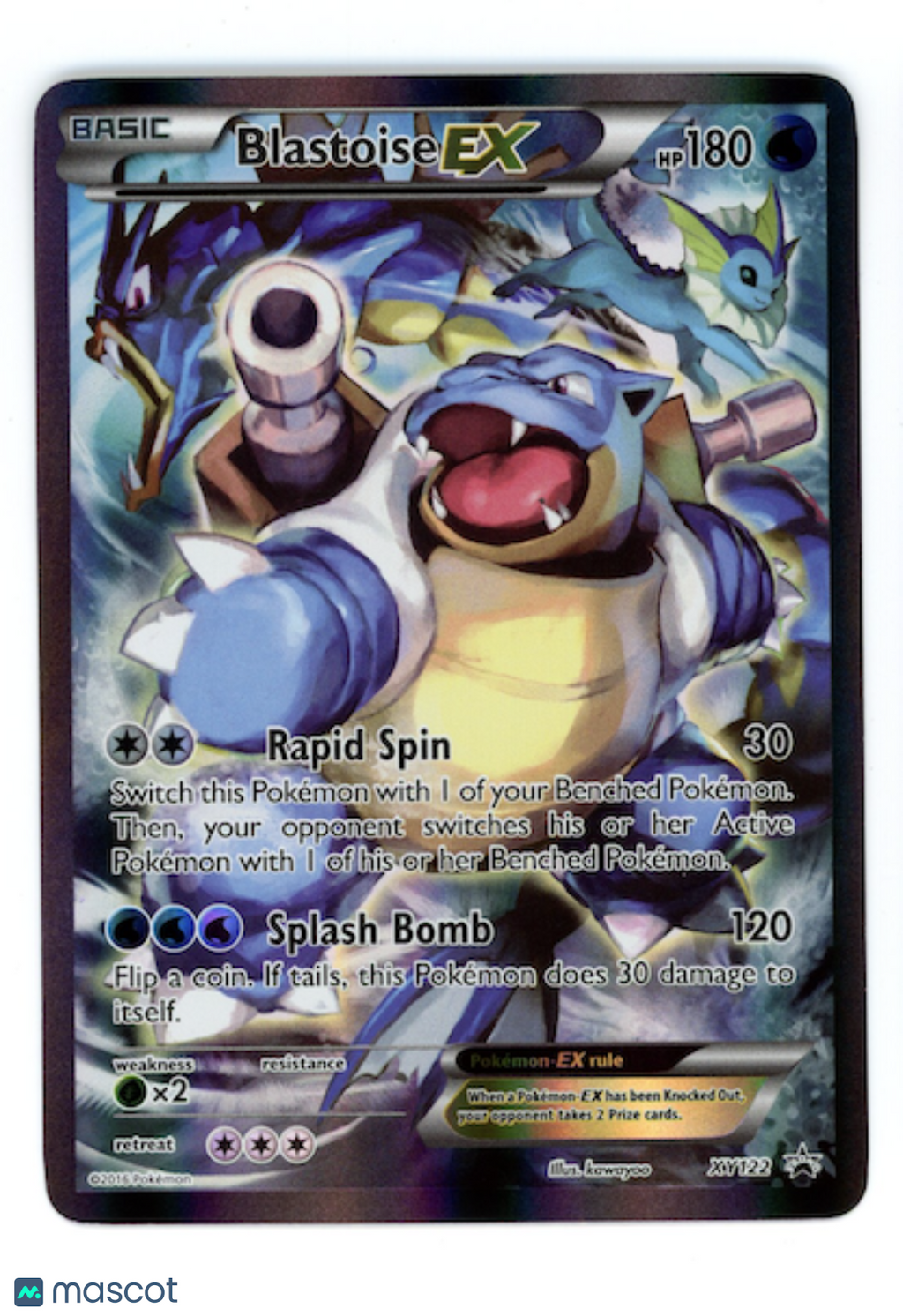 BLASTOISE EX 2016 Pokemon XY Black Star Promo #XY122 Full Art