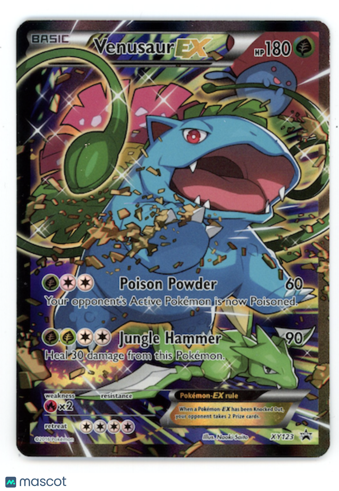VENUSAUR EX 2016 Pokemon XY Black Star Promo #XY123 Full Art Damaged