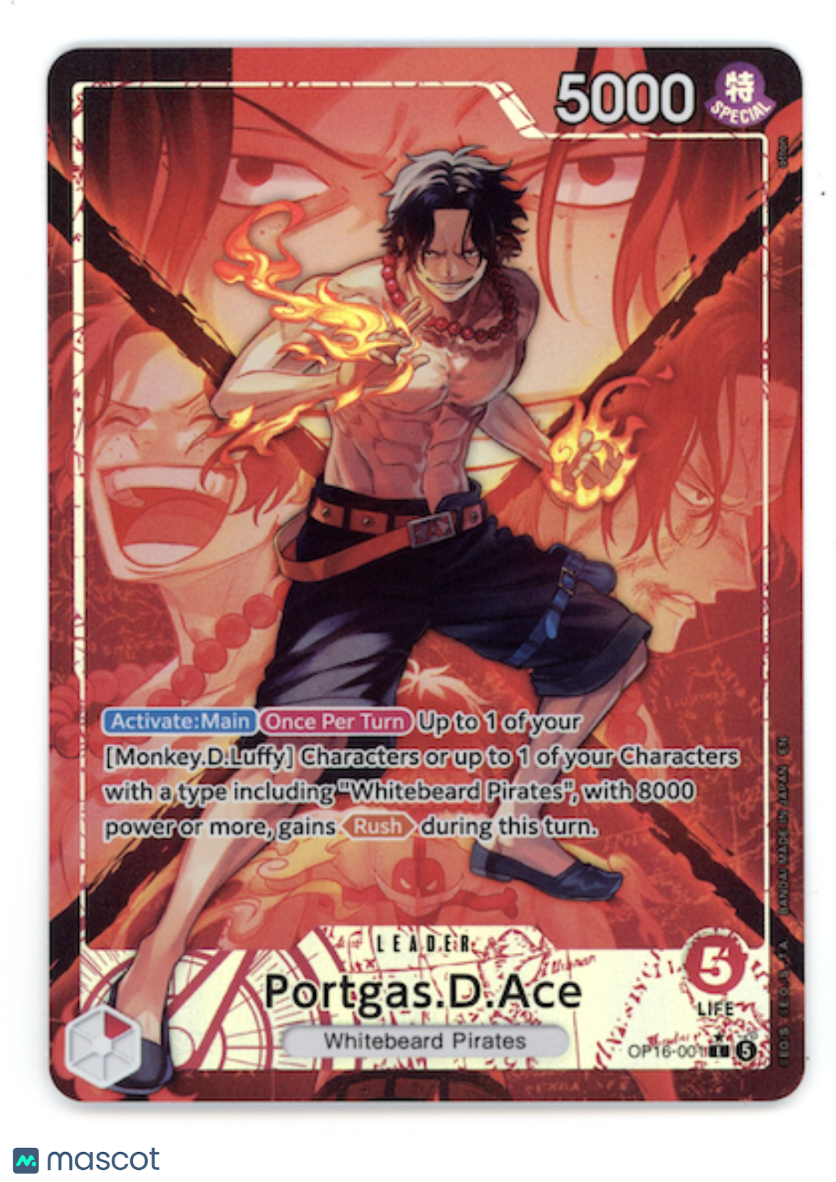 PORTGAS.D.ACE 2026 One Piece Time of Battle #OP16-001 Alternate Art Leader