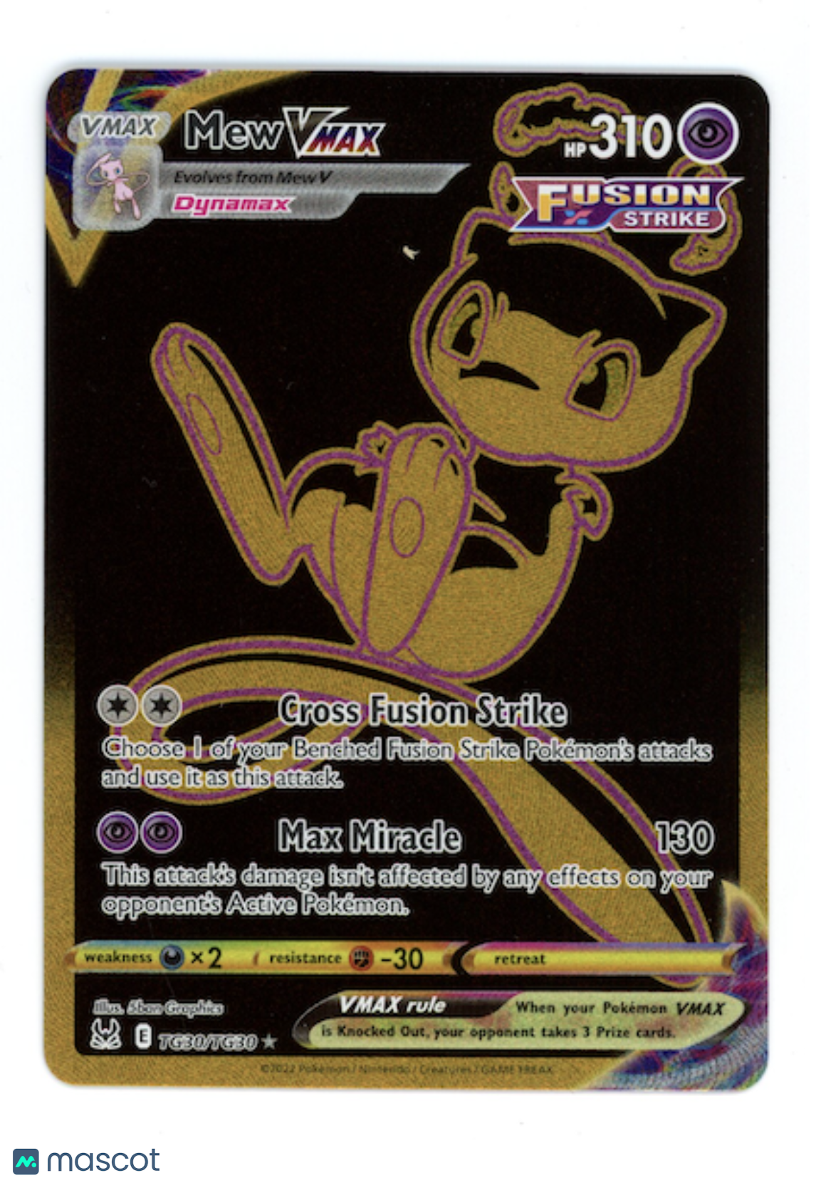 MEW VMAX 2022 Pokemon SWSH Lost Origin Trainer Gallery #TG30/TG30 Secret Rare