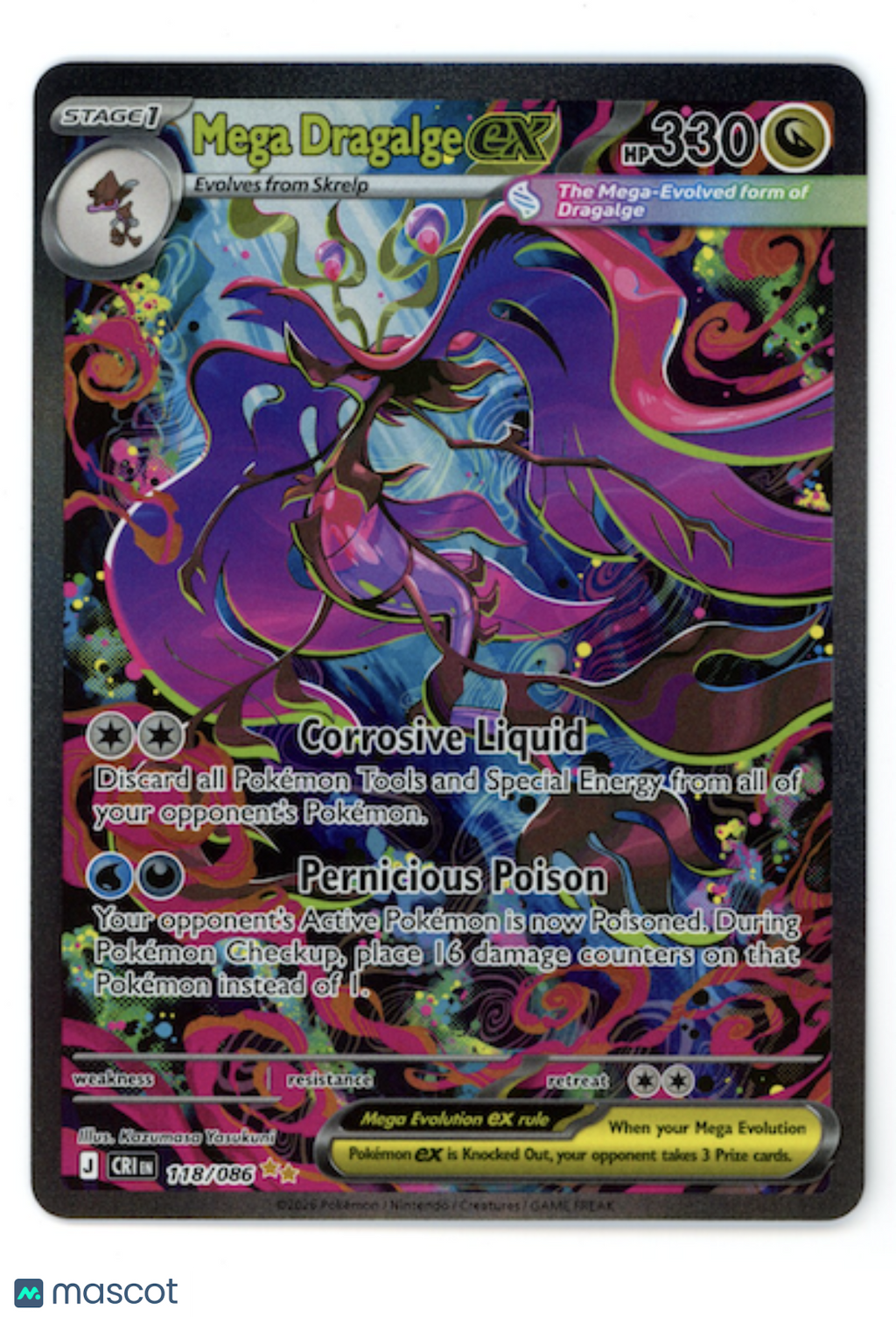 MEGA DRAGALGE EX 2026 Pokemon ME Chaos Rising #118 Special Illustration Rare