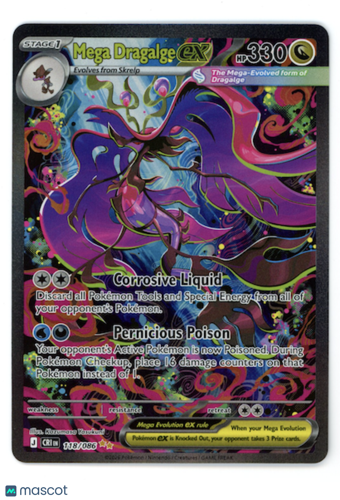MEGA DRAGALGE EX 2026 Pokemon ME Chaos Rising #118 Special Illustration Rare