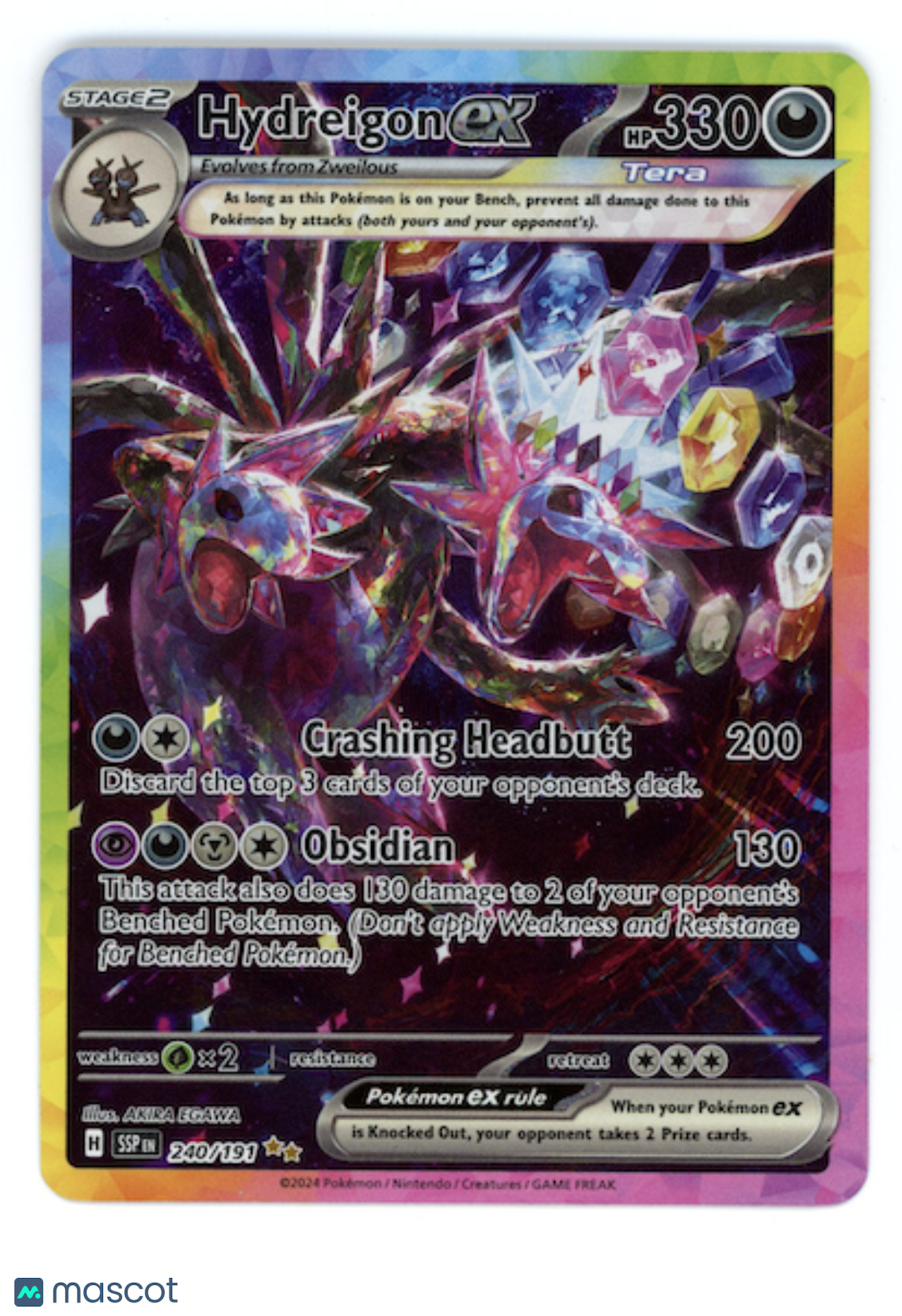 HYDREIGON EX 2024 Pokemon S&V Surging Sparks #240/191 Special Illustration Rare