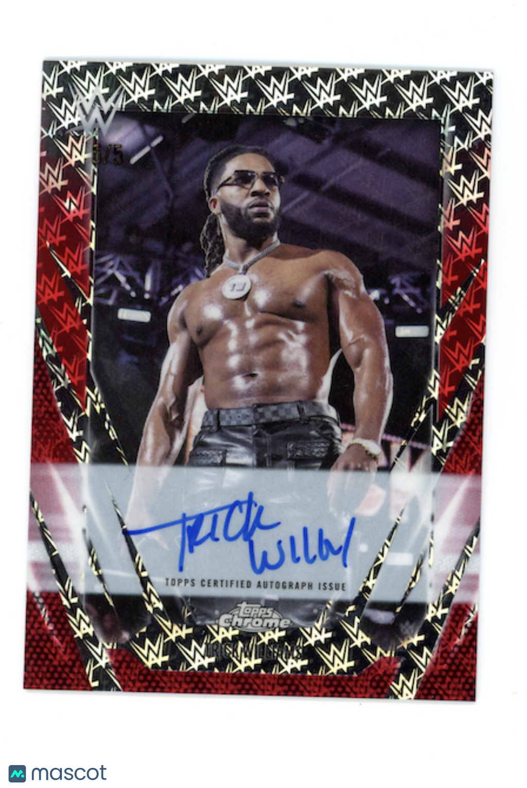 TRICK WILLIAMS 2026 Topps Chrome WWE Red Logo Refractor Auto /5 #LFA-TRW