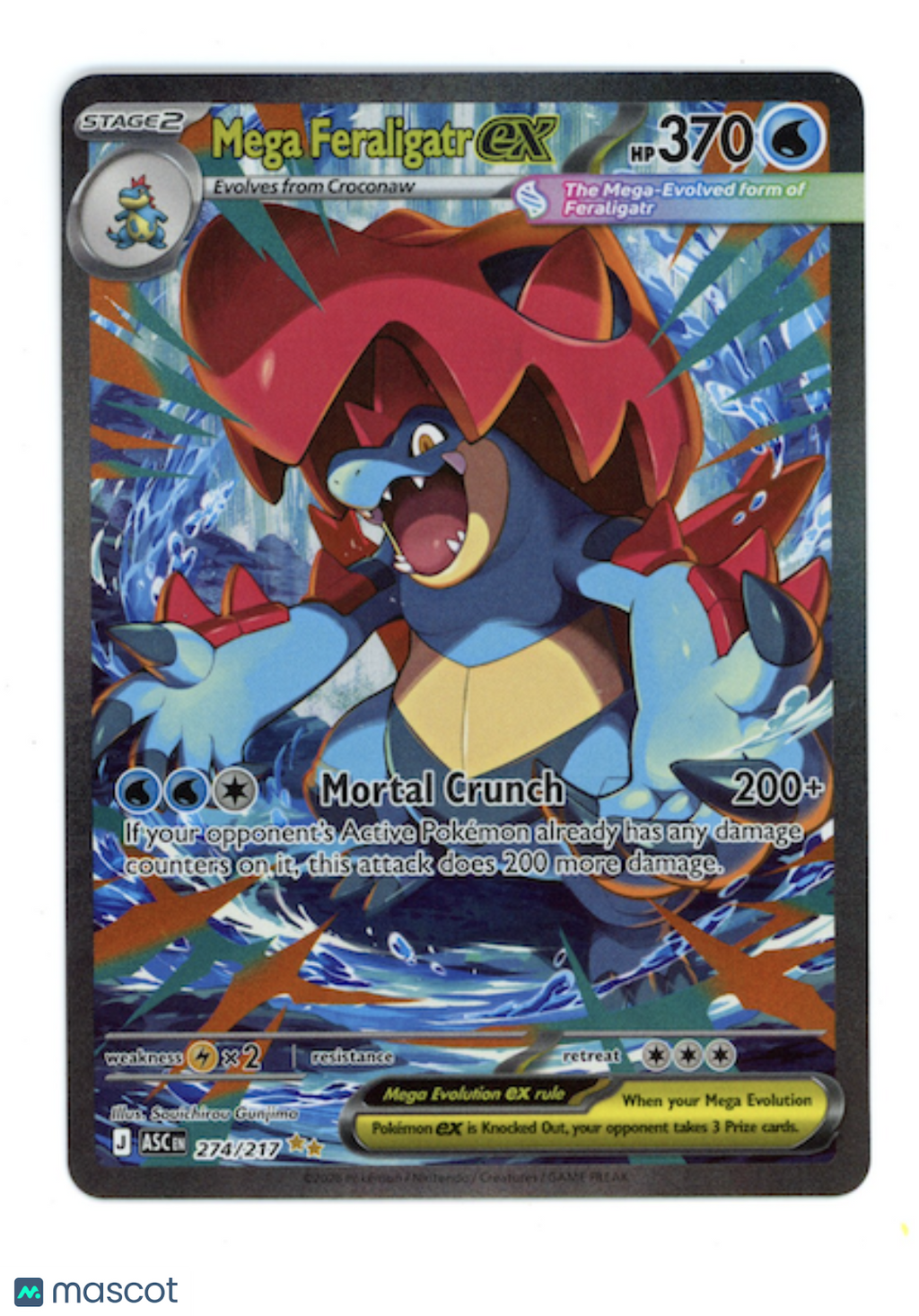 MEGA FERALIGATR EX 2026 Pokemon Ascended Heroes #274 Special Illustration Rare