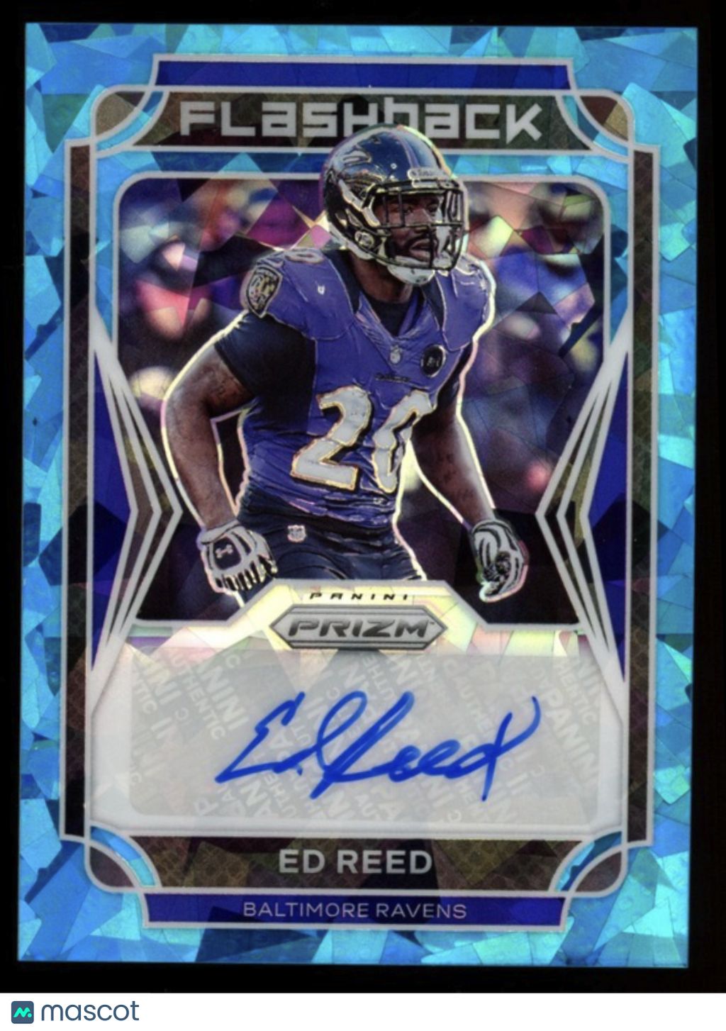 ED REED 2021 Panini Prizm Flashback Blue Ice Auto /99 #FA-ER Ravens
