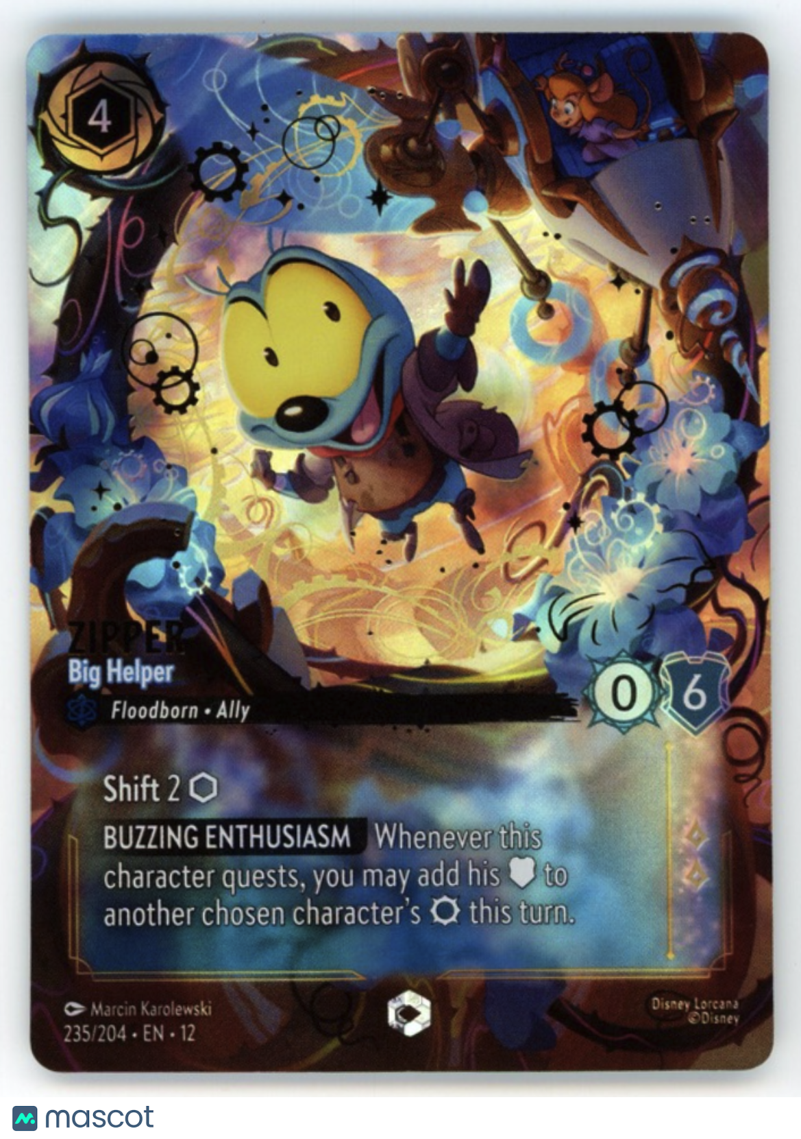 ZIPPER 2026 Disney Lorcana Wilds Unknown Big Helper 235/204 Enchanted
