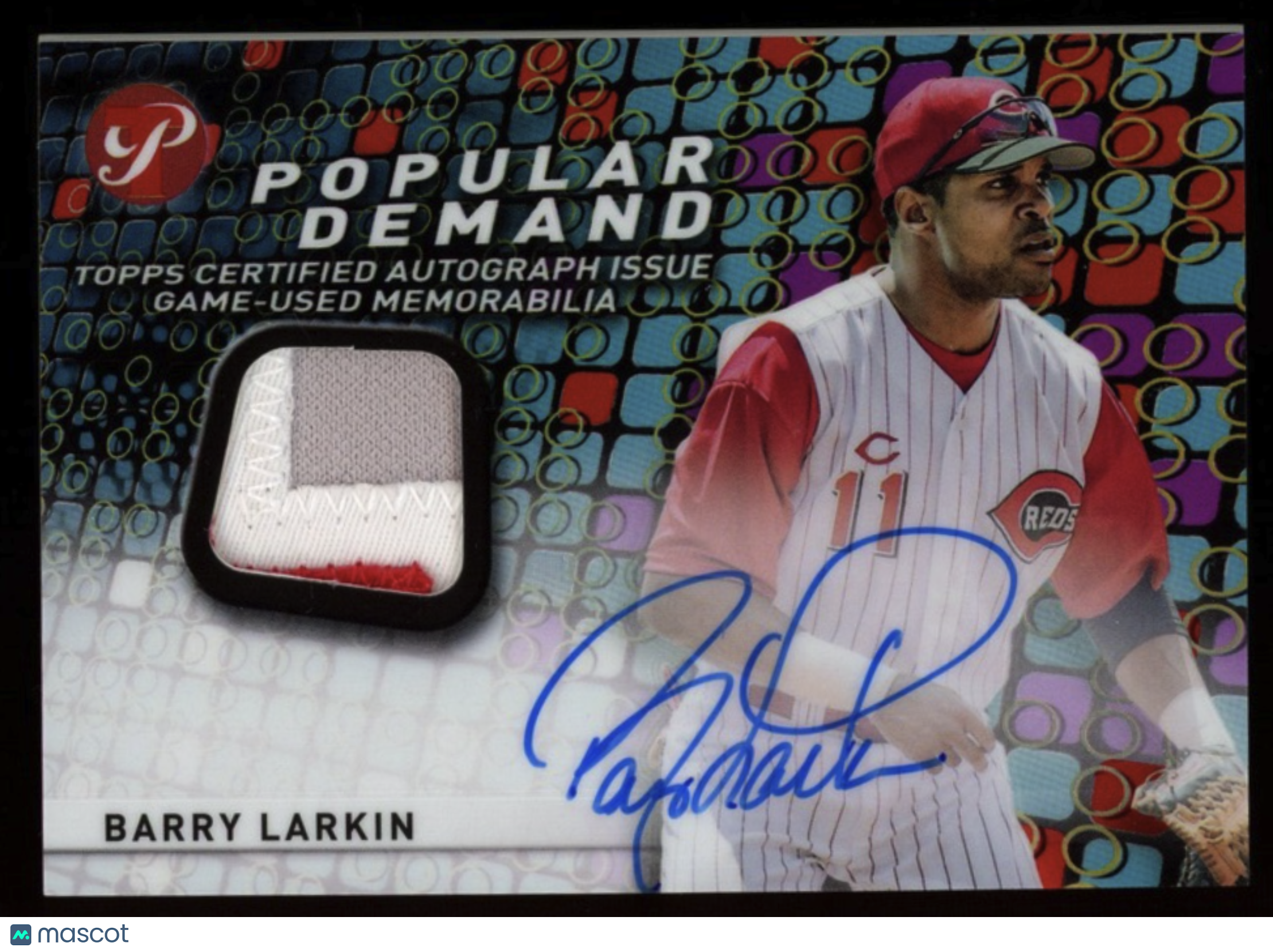 BARRY LARKIN 2022 Topps Pristine Popular Demand Patch Auto Red /5 #PDAR-BL Reds
