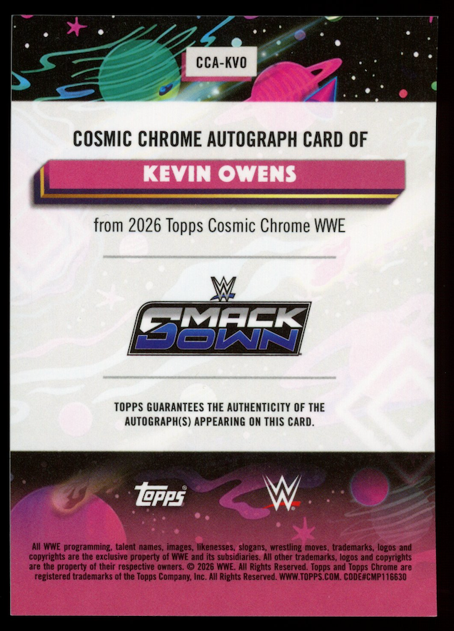 KEVIN OWENS 2026 Topps WWE Cosmic Chrome Auto #CCA-KVO