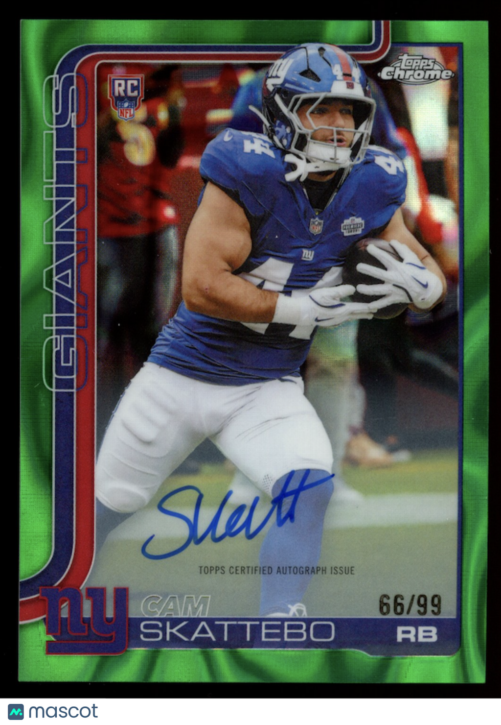 CAM SKATTEBO 2025 Topps Chrome Rookie Auto Green Lava /99 #RA-CS Giants