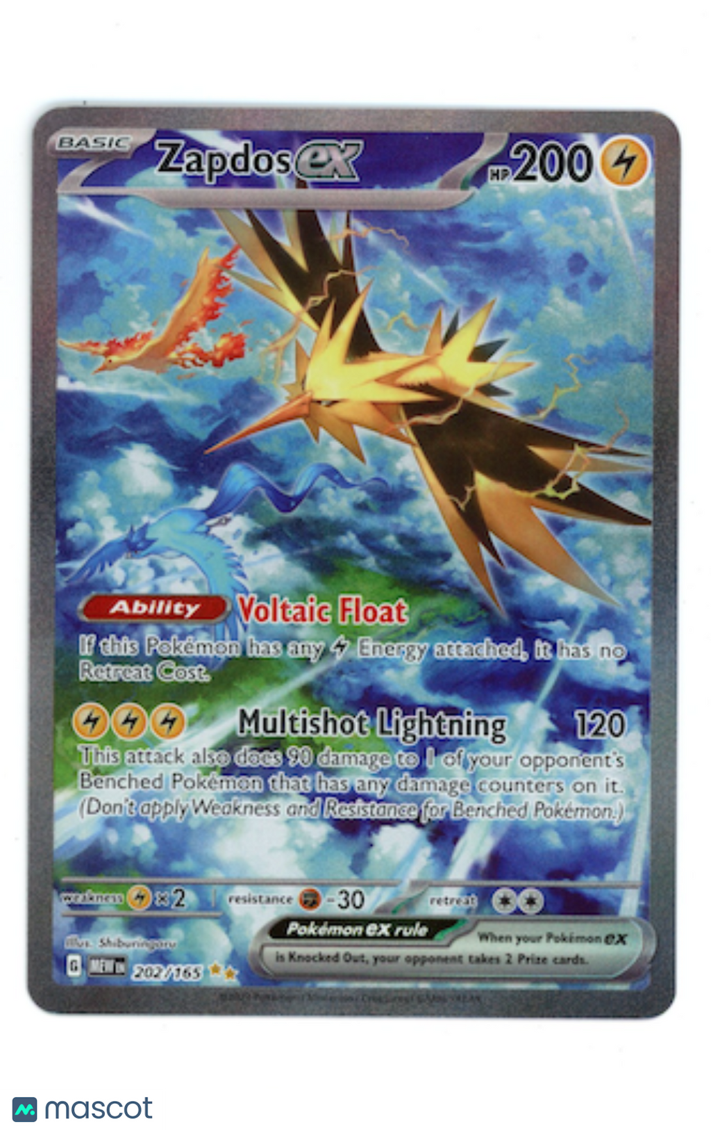ZAPDOS EX 2023 Pokemon Scarlet & Violet 151 #202/165 Special Illustration Rare