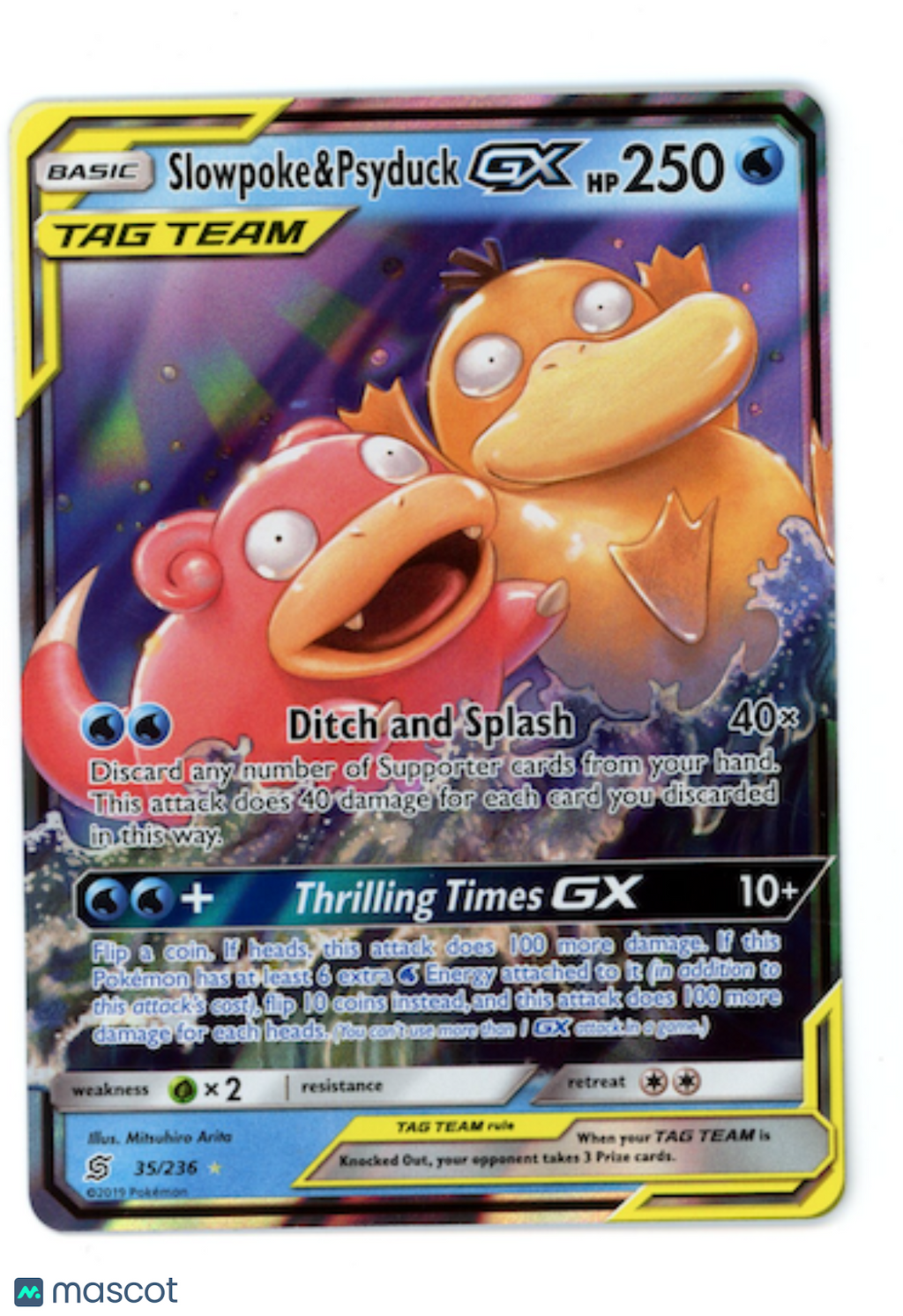 SLOWPOKE & PSYDUCK GX 2019 Pokemon SM Unified Minds #35/236 Full Art Ultra Rare