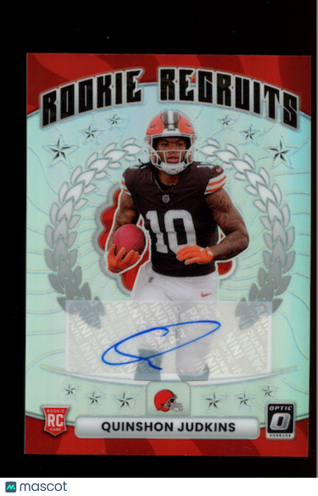 QUINSHON JUDKINS 2025 Panini Donruss Optic Rookie Recruits Auto /199 #13 Browns