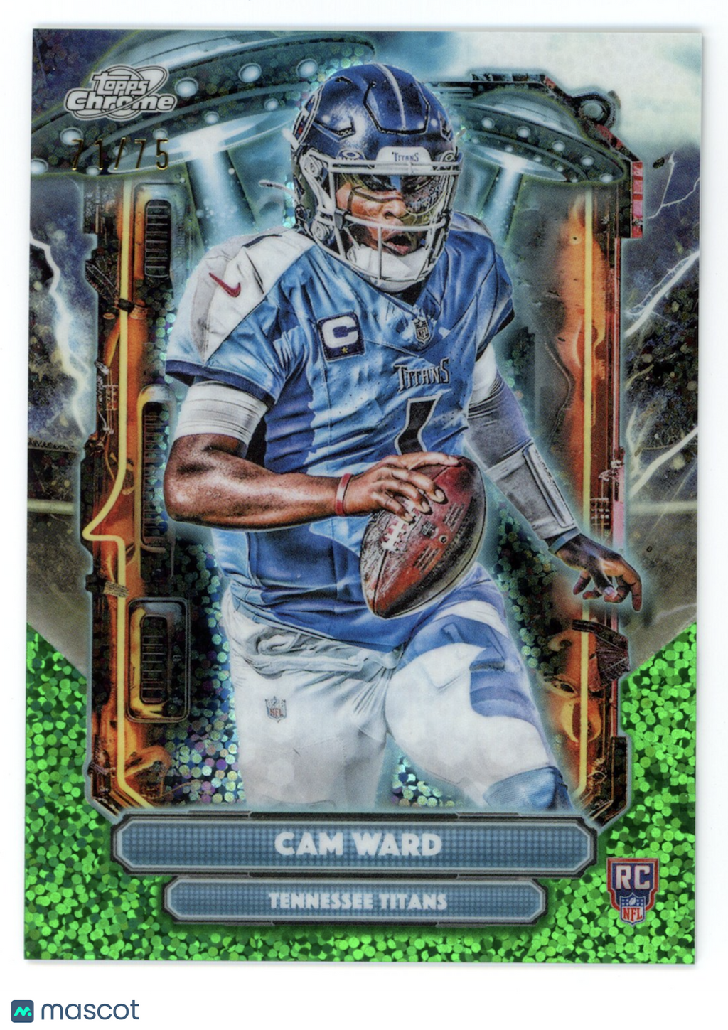 CAM WARD 2025 Topps Cosmic Chrome Rookie Extraterrestrial Green Space Dust /75