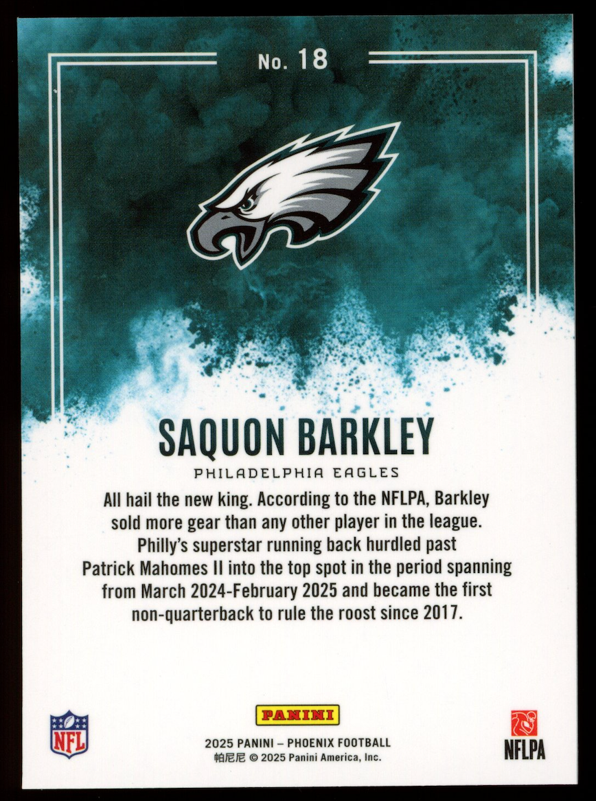 SAQUON BARKLEY 2025 Panini Phoenix Color Blast Case Hit SSP #18 Eagles