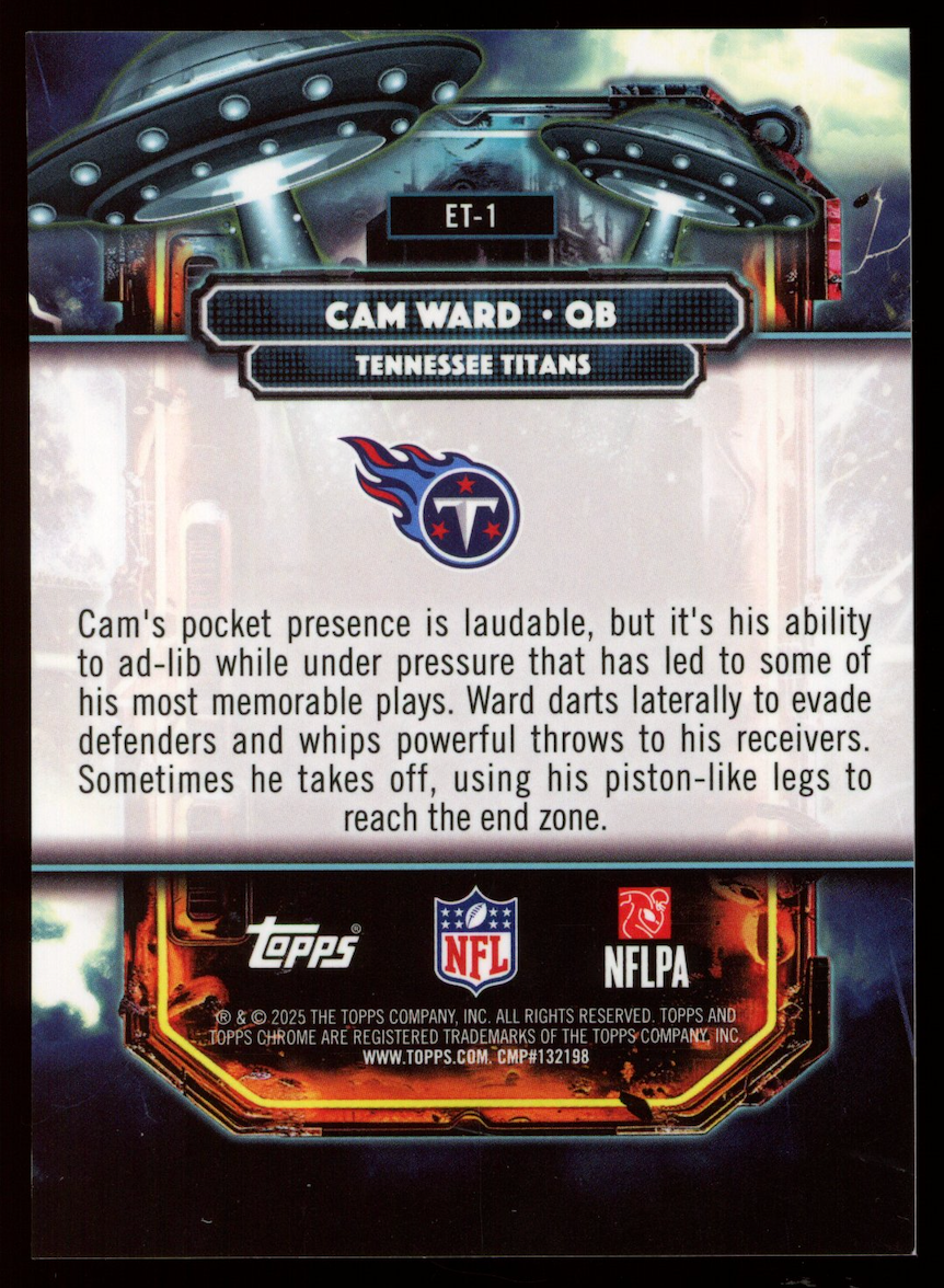 CAM WARD 2025 Topps Cosmic Chrome Rookie Extraterrestrial Green Space Dust /75