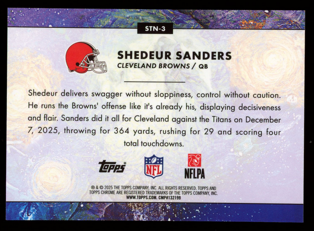 SHEDEUR SANDERS 2025 Topps Chrome Stars In The Night Green Space Dust /75 #STN-3