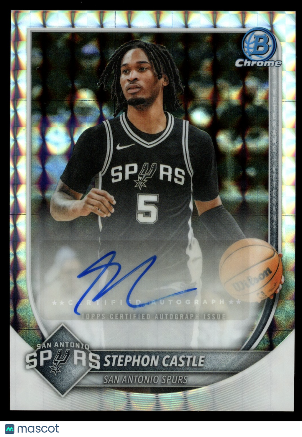 STEPHON CASTLE 2025-26 Bowman Chrome Auto Geometric Refractor #BCA-SC Spurs