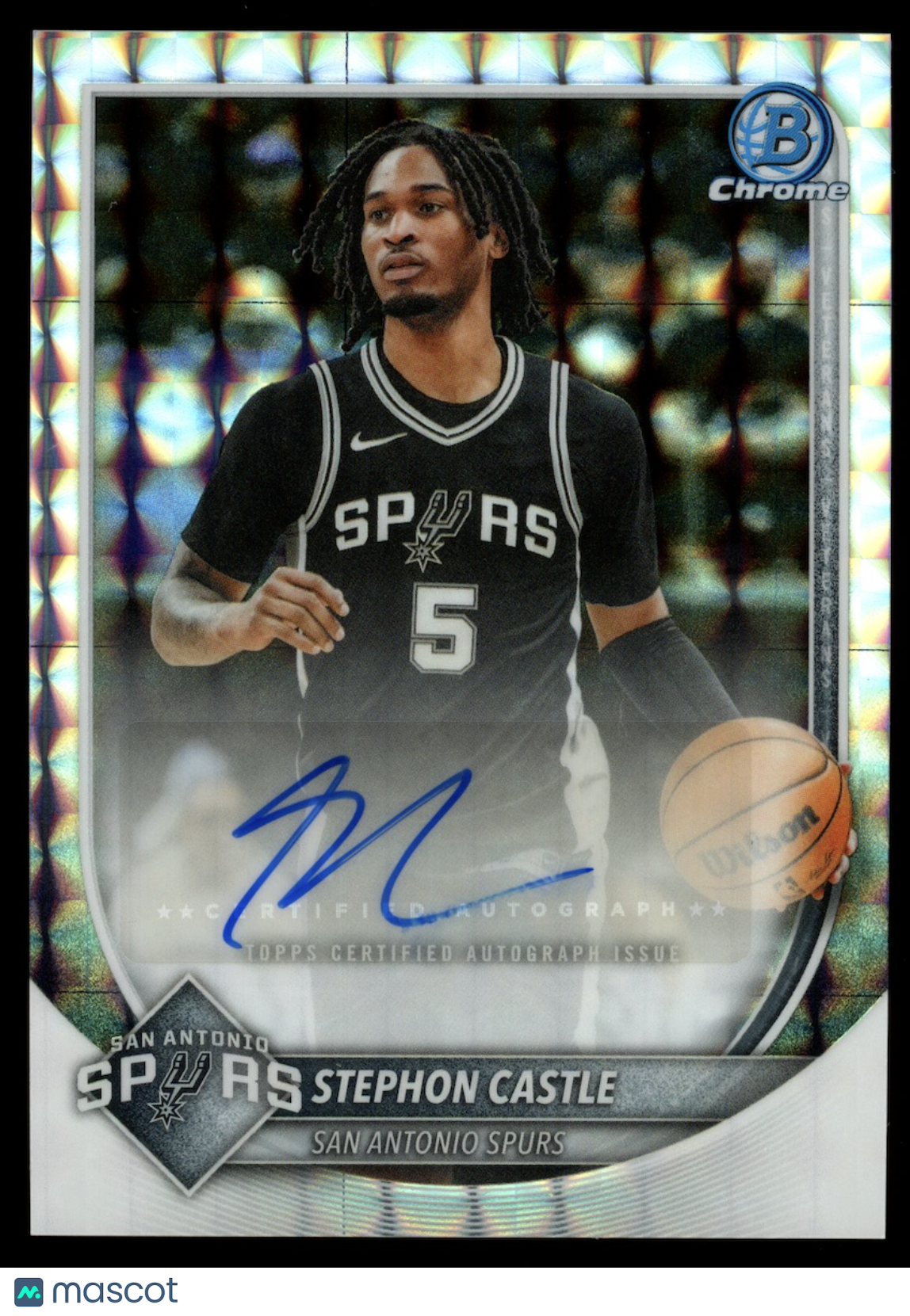 STEPHON CASTLE 2025-26 Bowman Chrome Auto Geometric Refractor #BCA-SC Spurs