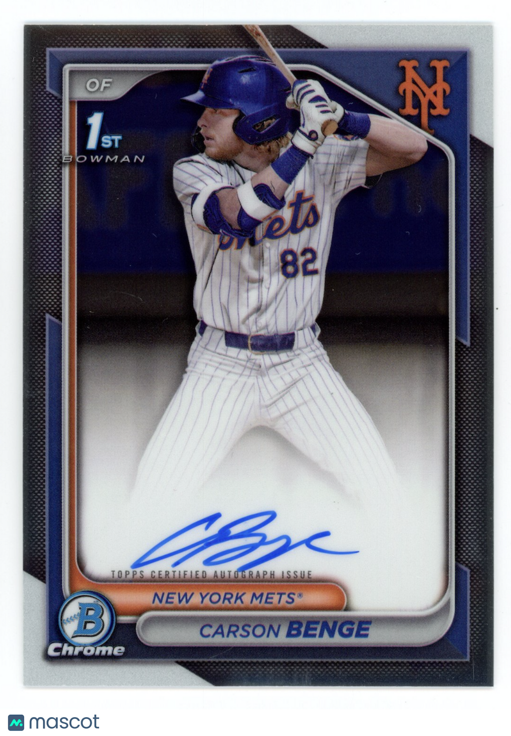 CARSON BENGE 2024 Bowman Chrome 1st Prospect Auto #CPA-CBG Mets