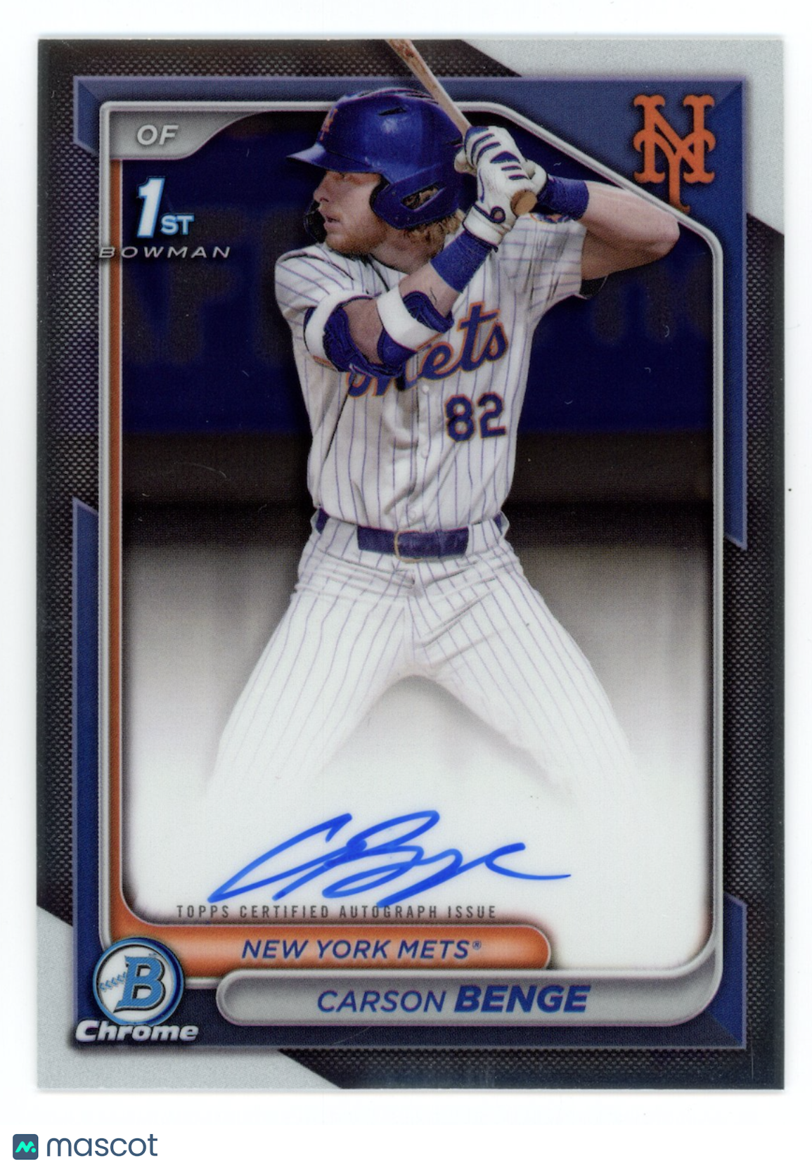 CARSON BENGE 2024 Bowman Chrome 1st Prospect Auto #CPA-CBG Mets