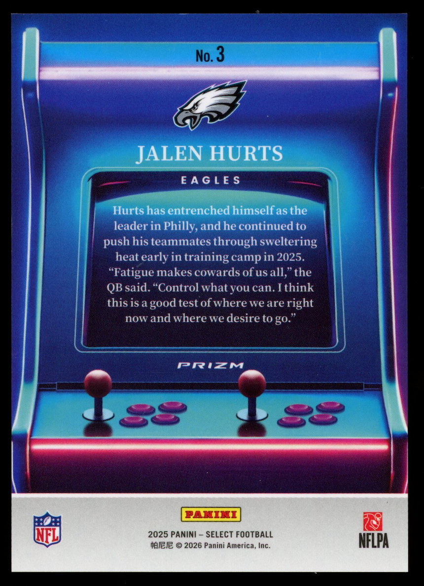 JALEN HURTS 2025 Panini Select Starcade Prizm Case Hit SSP #3 Eagles