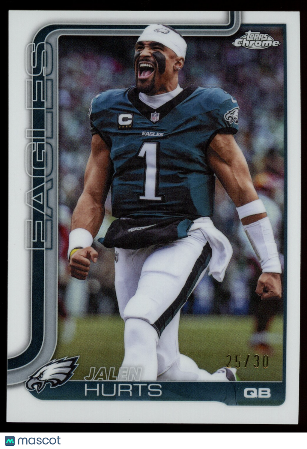 JALEN HURTS 2025 Topps Chrome Image Variation White Refractor /30 #247 Eagles