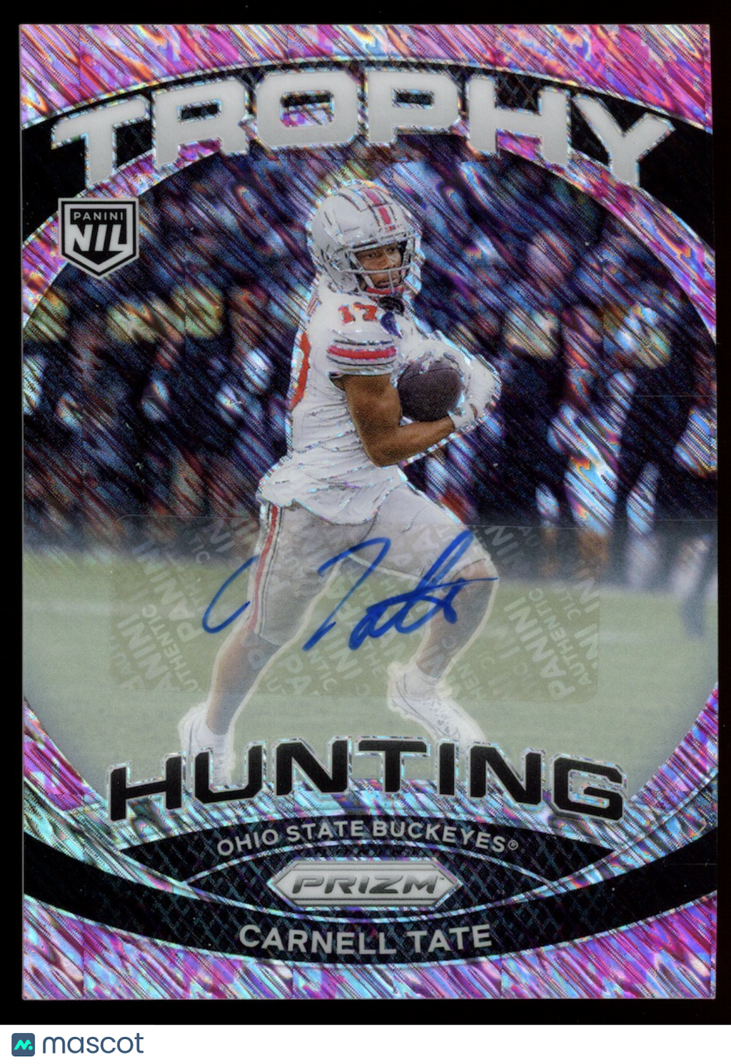 CARNELL TATE 2024-25 Panini Prizm Trophy Hunting Pink Shimmer Auto Ohio State