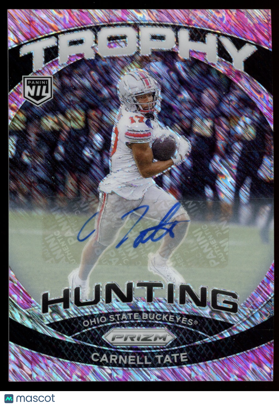 CARNELL TATE 2024-25 Panini Prizm Trophy Hunting Pink Shimmer Auto Ohio State