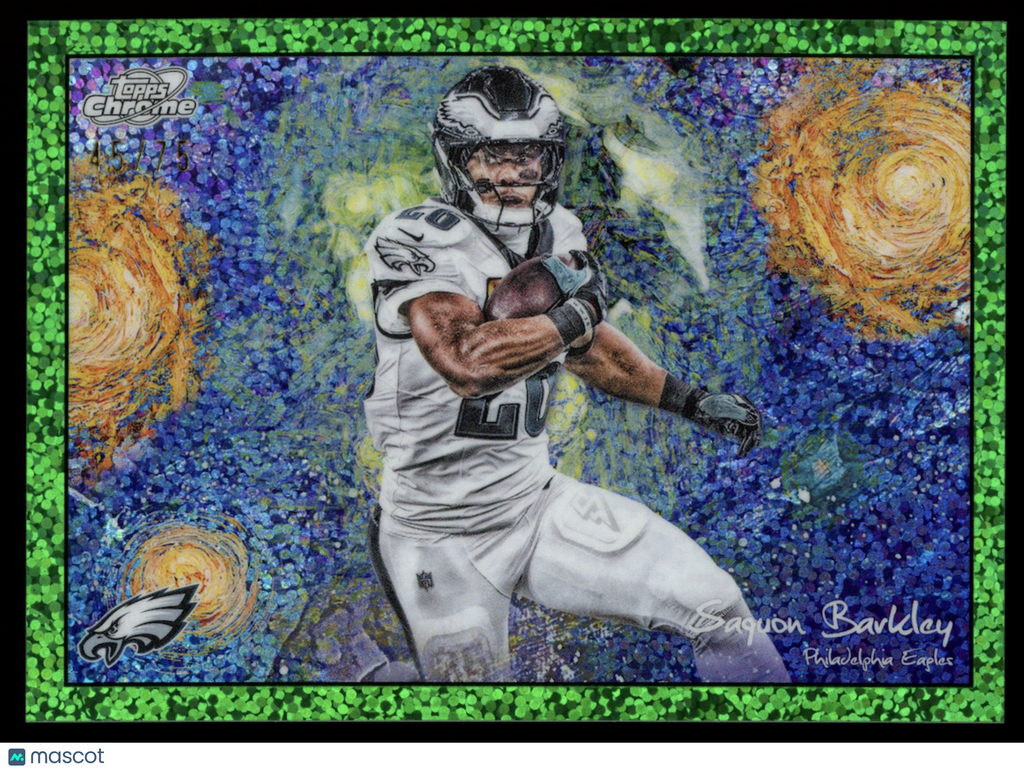 SAQUON BARKLEY 2025 Topps Cosmic Chrome Stars In The Night Green Space Dust /75