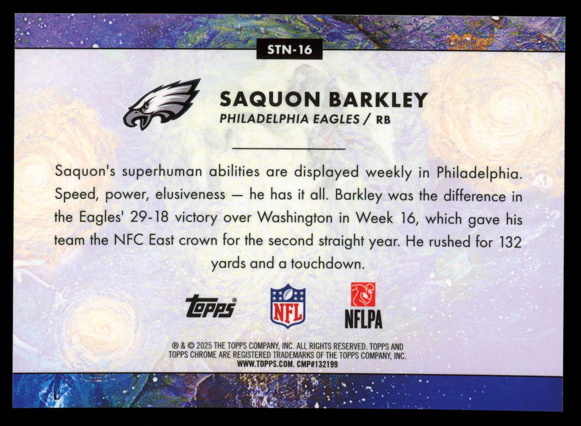 SAQUON BARKLEY 2025 Topps Cosmic Chrome Stars In The Night Green Space Dust /75