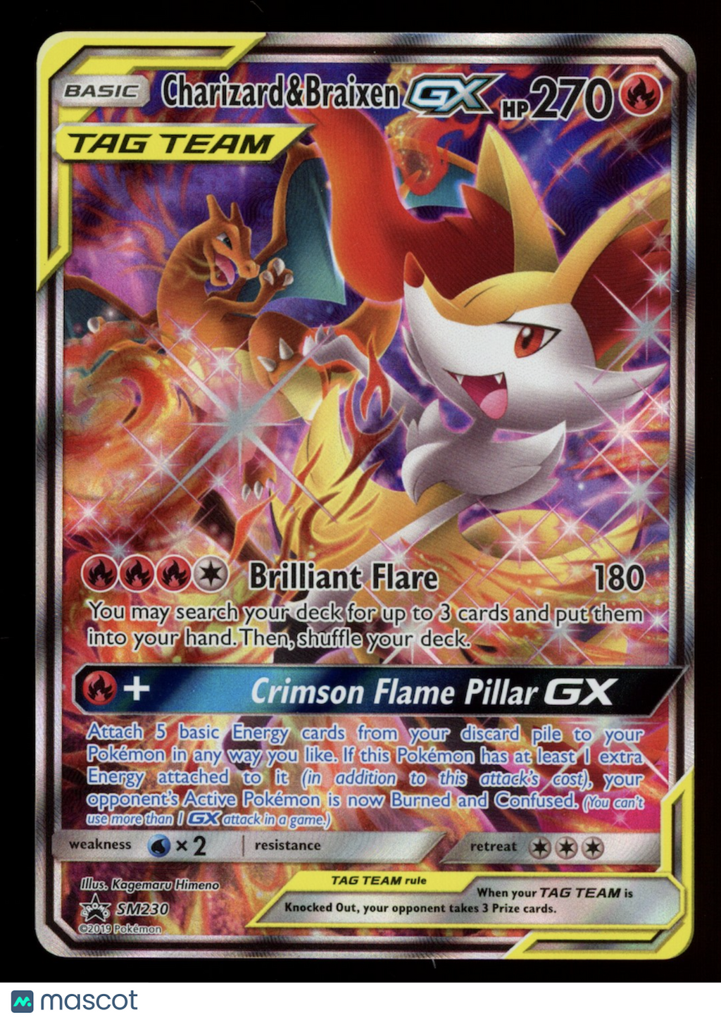 CHARIZARD & BRAIXEN GX 2019 Pokemon Sun & Moon Black Star Promo #SM230 TAG TEAM