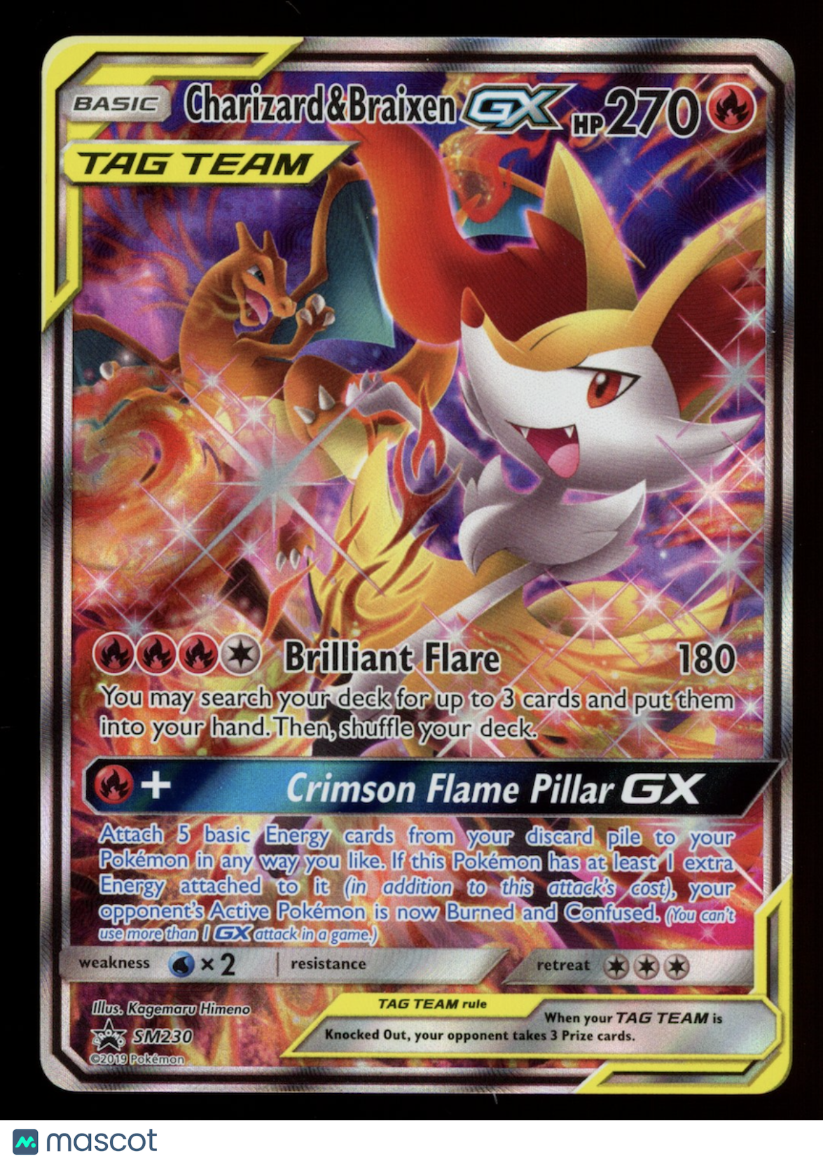 CHARIZARD & BRAIXEN GX 2019 Pokemon Sun & Moon Black Star Promo #SM230 TAG TEAM