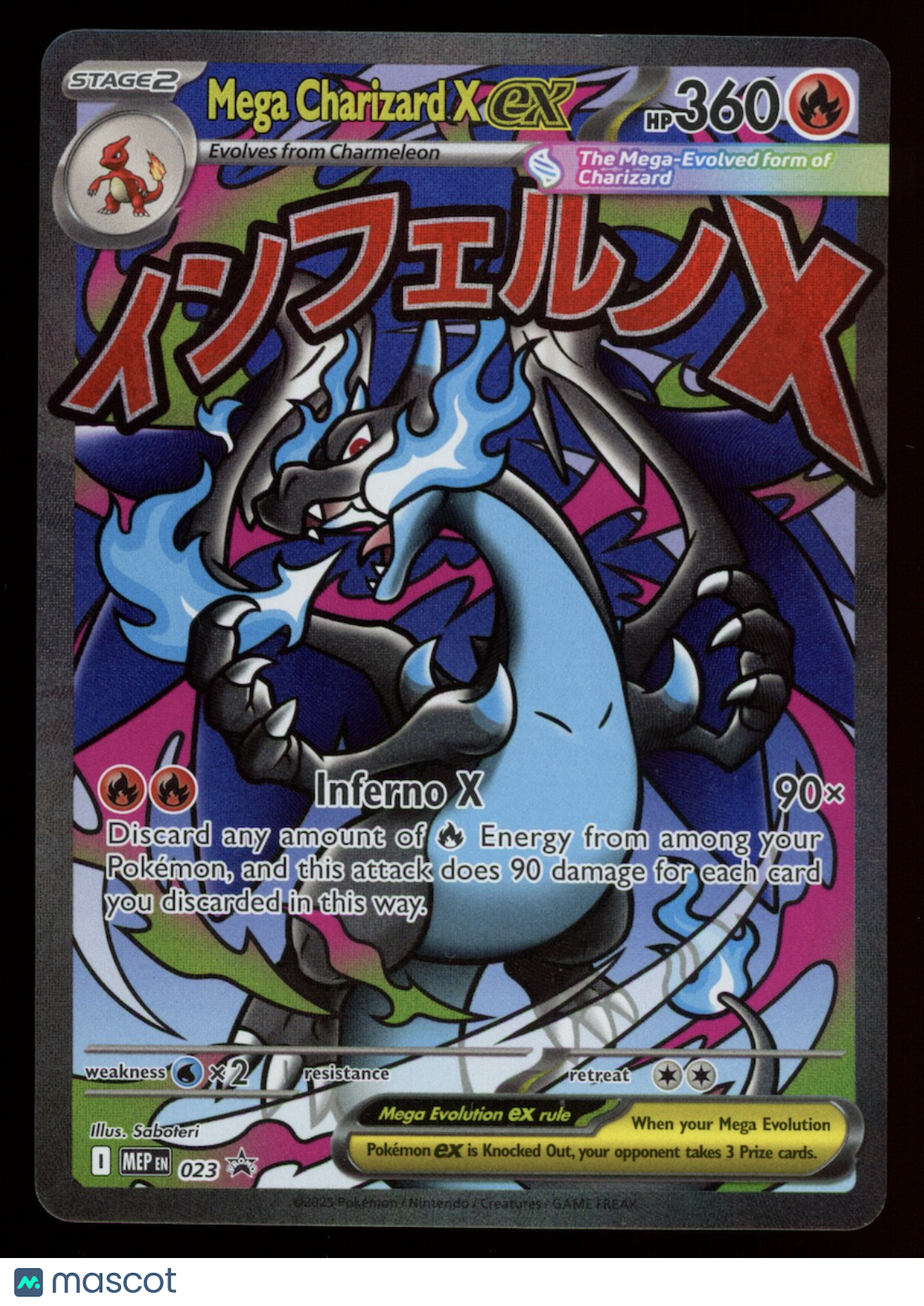 MEGA CHARIZARD X EX 2025 Pokemon Mega Evolution Black Star Promo FA #023