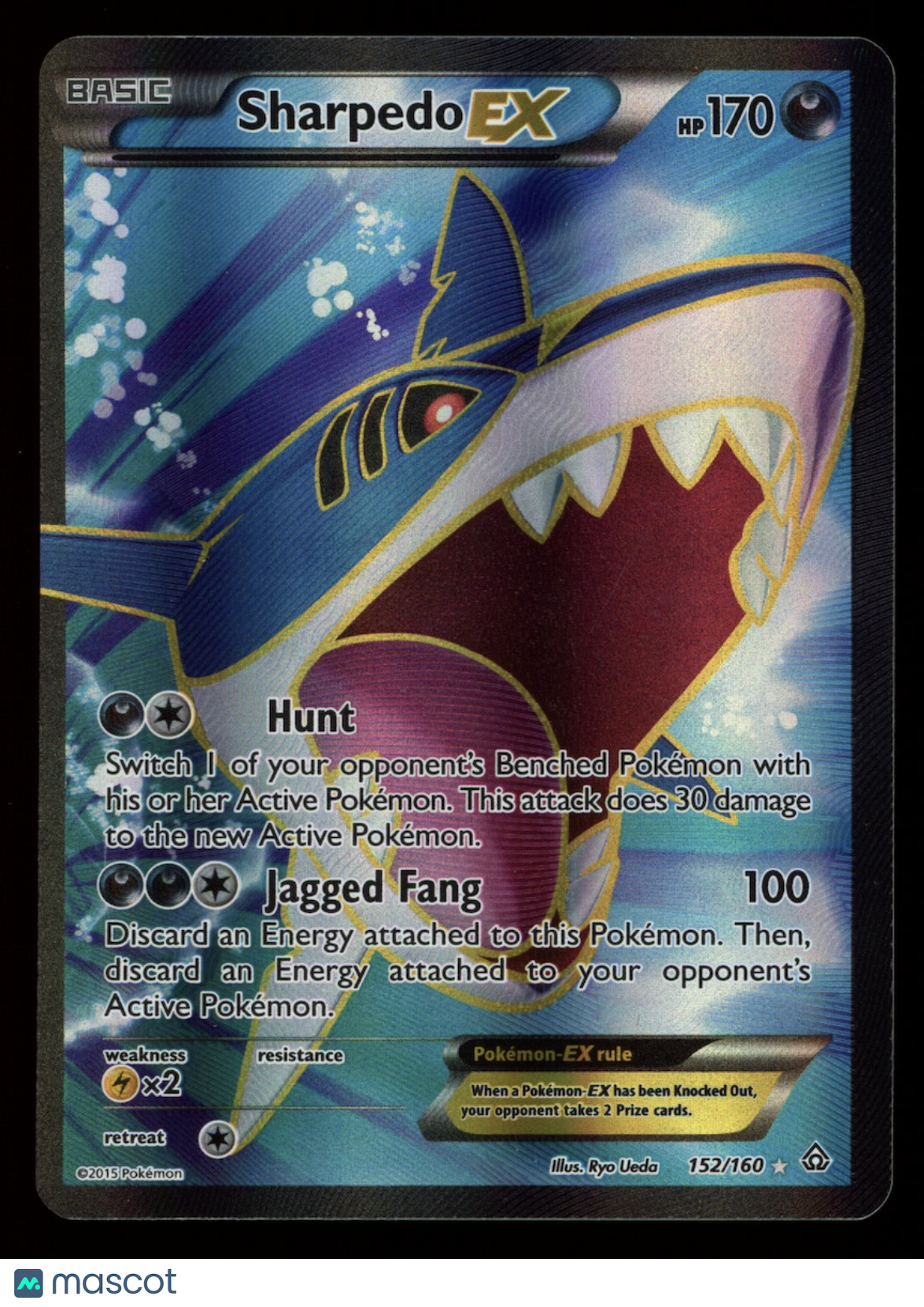 SHARPEDO EX 2015 Pokemon Primal Clash Ultra Rare Full Art #152/160