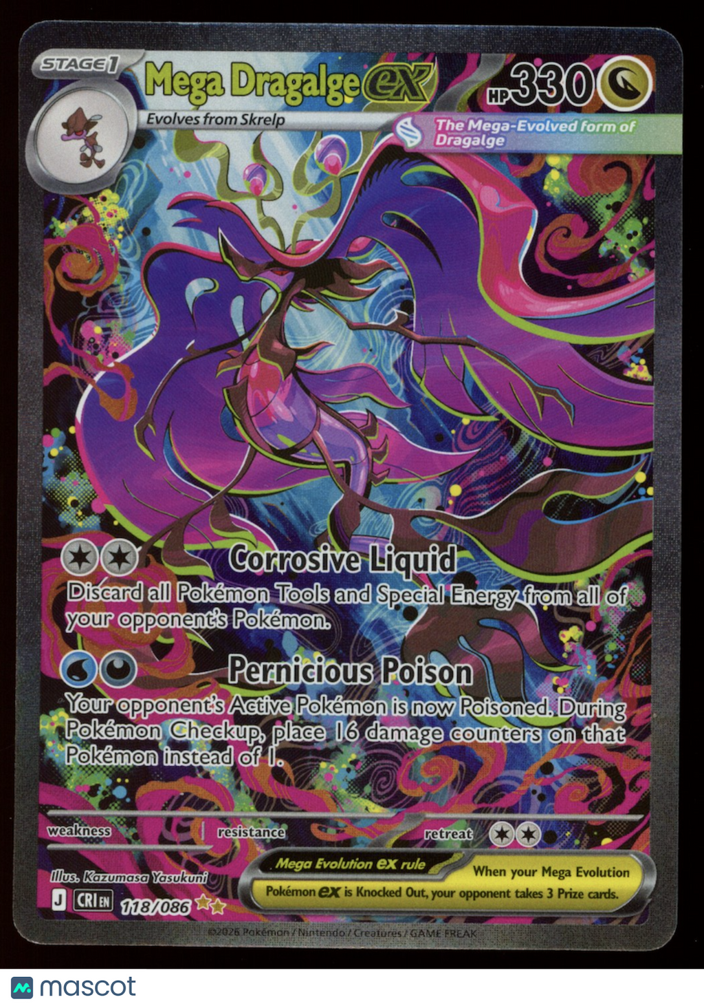 MEGA DRAGALGE EX 2026 Pokemon ME Chaos Rising #118 Special Illustration Rare