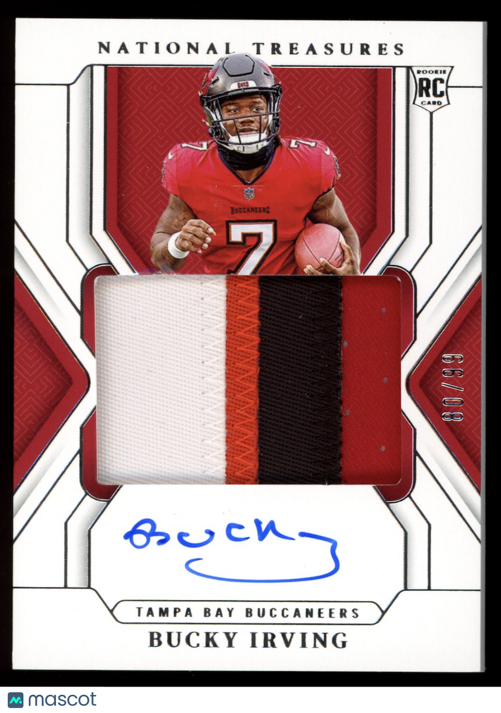 BUCKY IRVING 2024 Panini National Treasures Rookie Patch Auto /99 #177 Bucs
