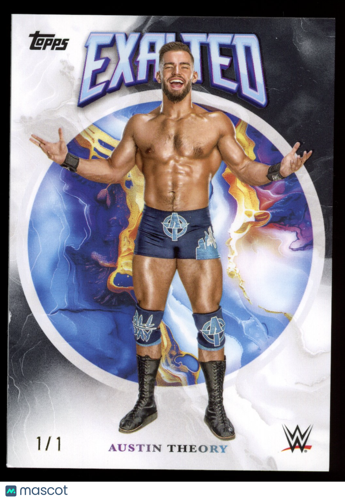 AUSTIN THEORY 2025 Topps WWE Exalted Black Parallel 1/1 #45