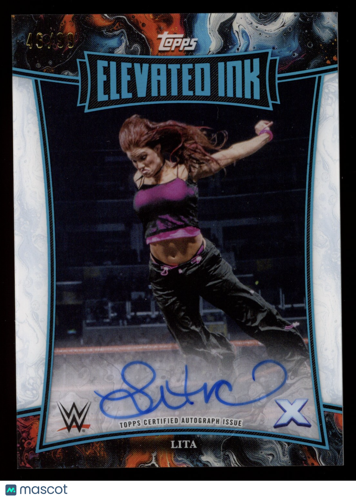 LITA 2025 Topps Exalted WWE Elevated Ink Aqua Auto /99 #EI-L