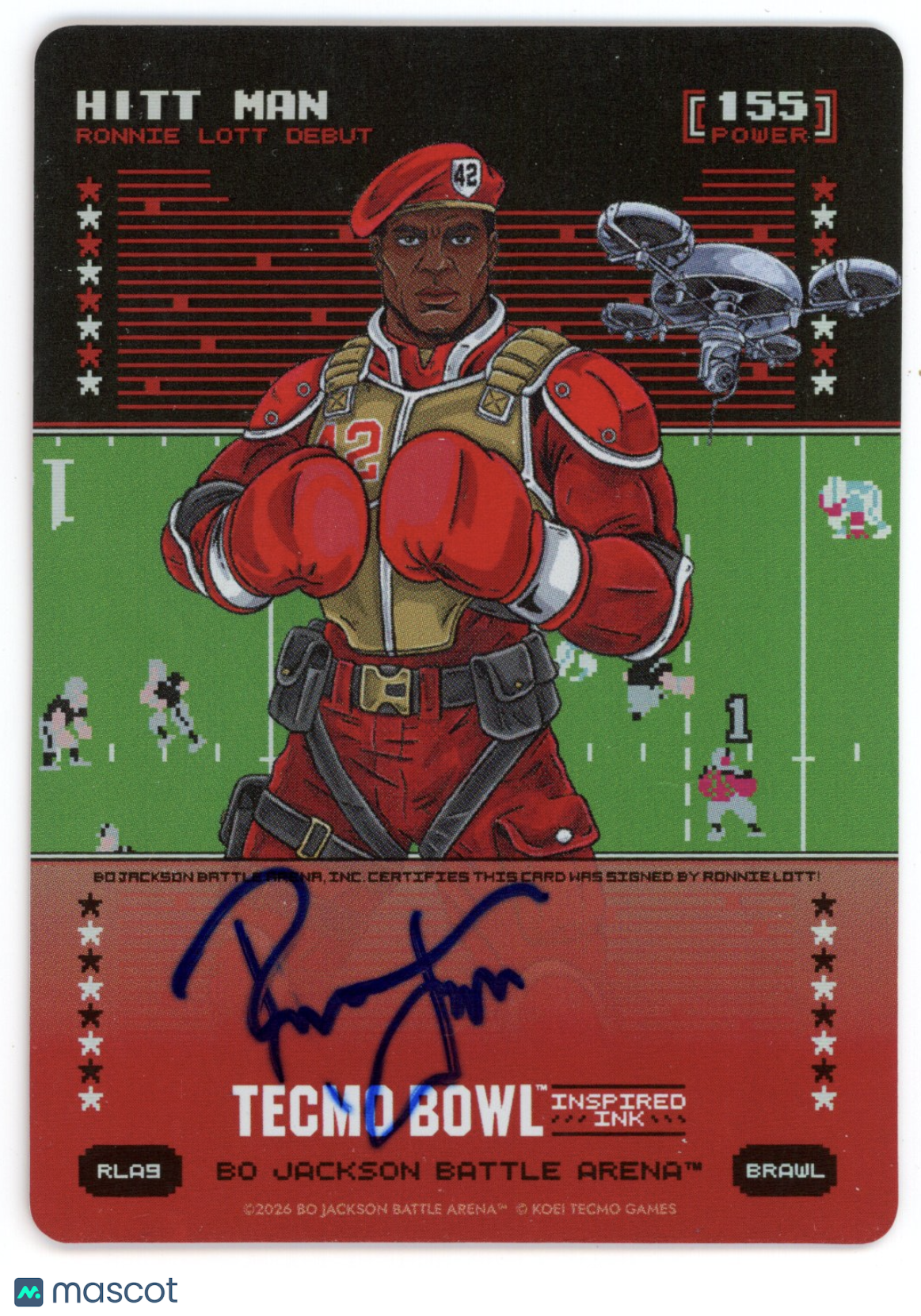 RONNIE LOTT HITT MAN Bo Jackson Battle Arena Tecmo Bowl Inspired Ink Brawl Auto