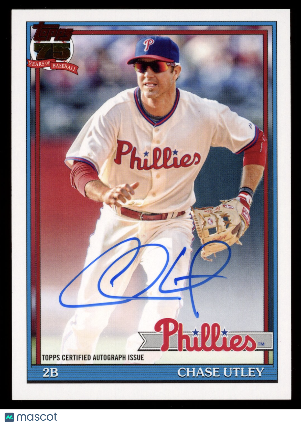 CHASE UTLEY 2026 Topps Series One 1991 75 Years of Baseball Auto #91ACU Phillies