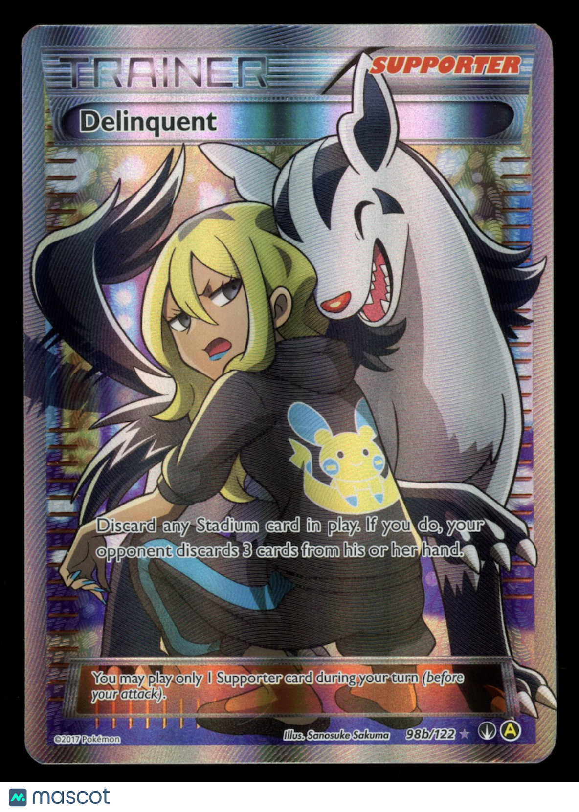 DELINQUIENT 2016 Pokemon Alternate Art Promo Supporter #98b/122