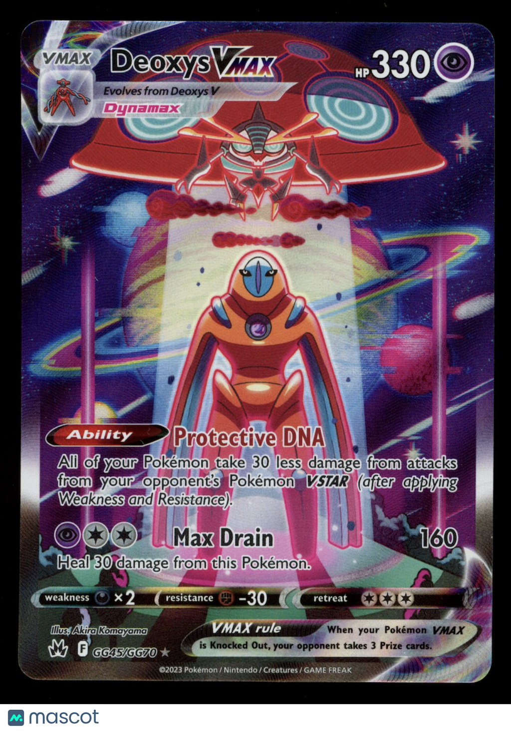 DEOXYS VMAX 2023 Pokemon Crown Zenith Galarian Gallery Full Art #GG45/GG70